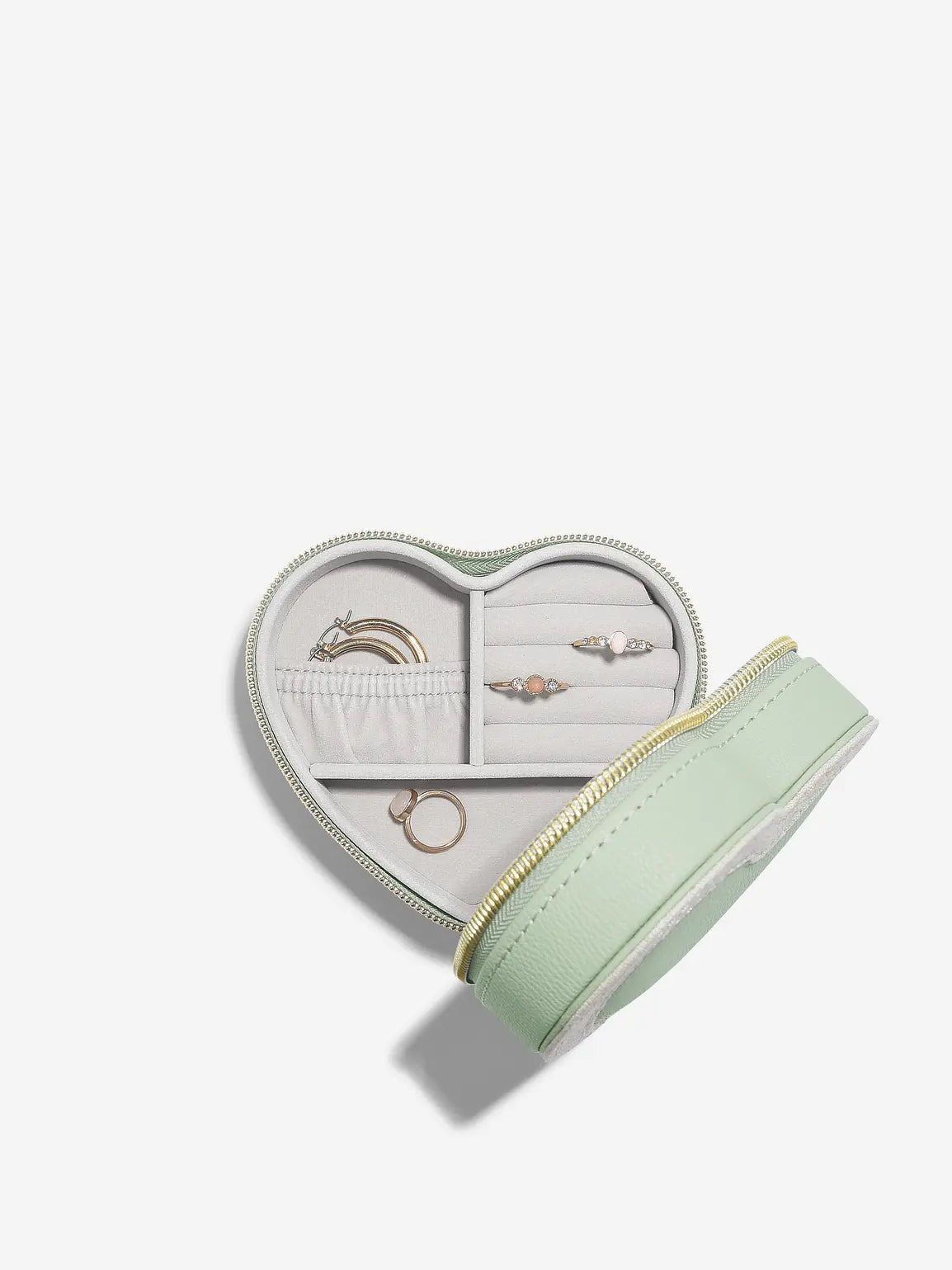 Stackers Mama Heart Travel Jewellery Box Green