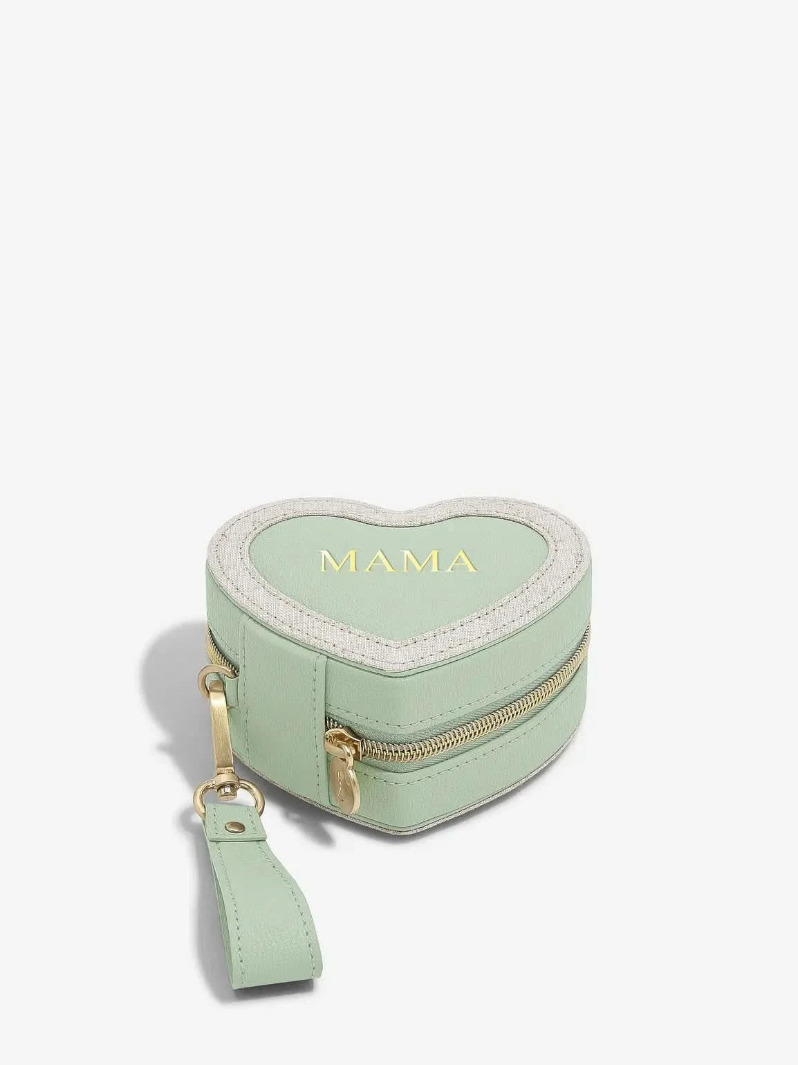 Stackers Mama Heart Travel Jewellery Box Green
