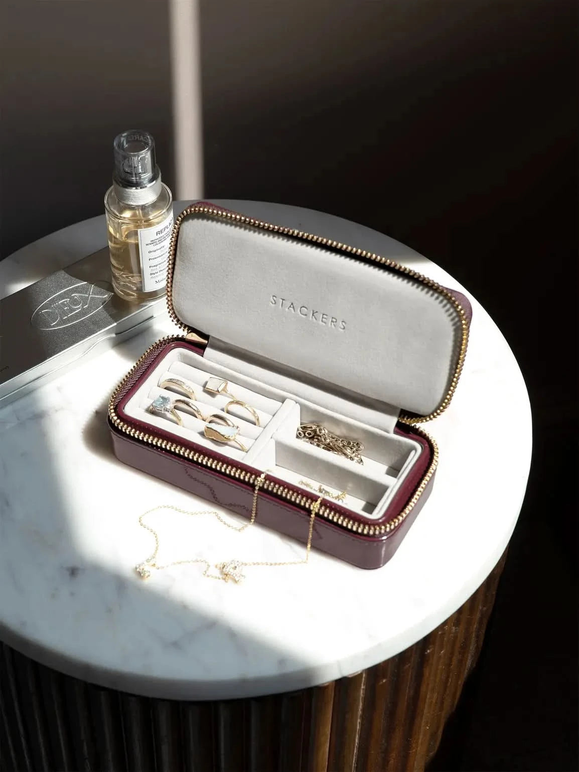 Stackers Medium Travel box Patent Cherry