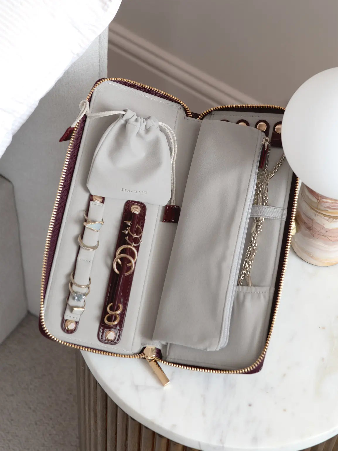 Stackers Rouleau à bijoux Rouge Cerise Laqué