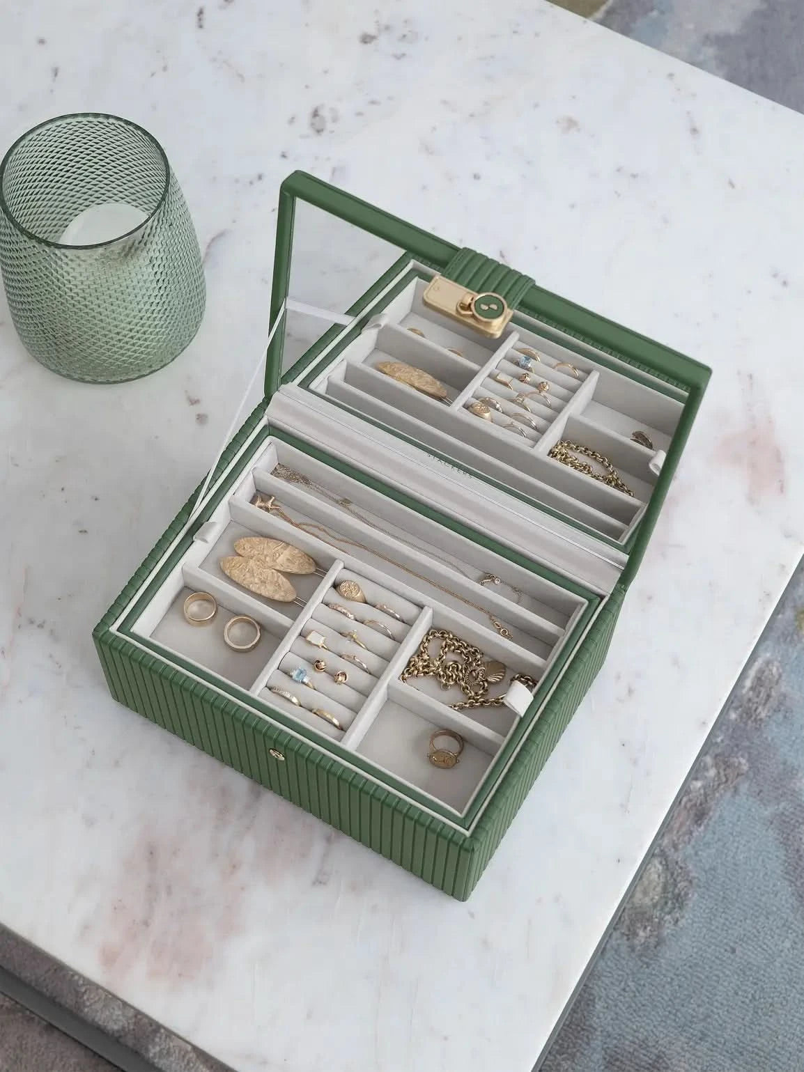 Stackers Luxe Klassieke Juwelendoos Smaragdgroen - Mystackers
