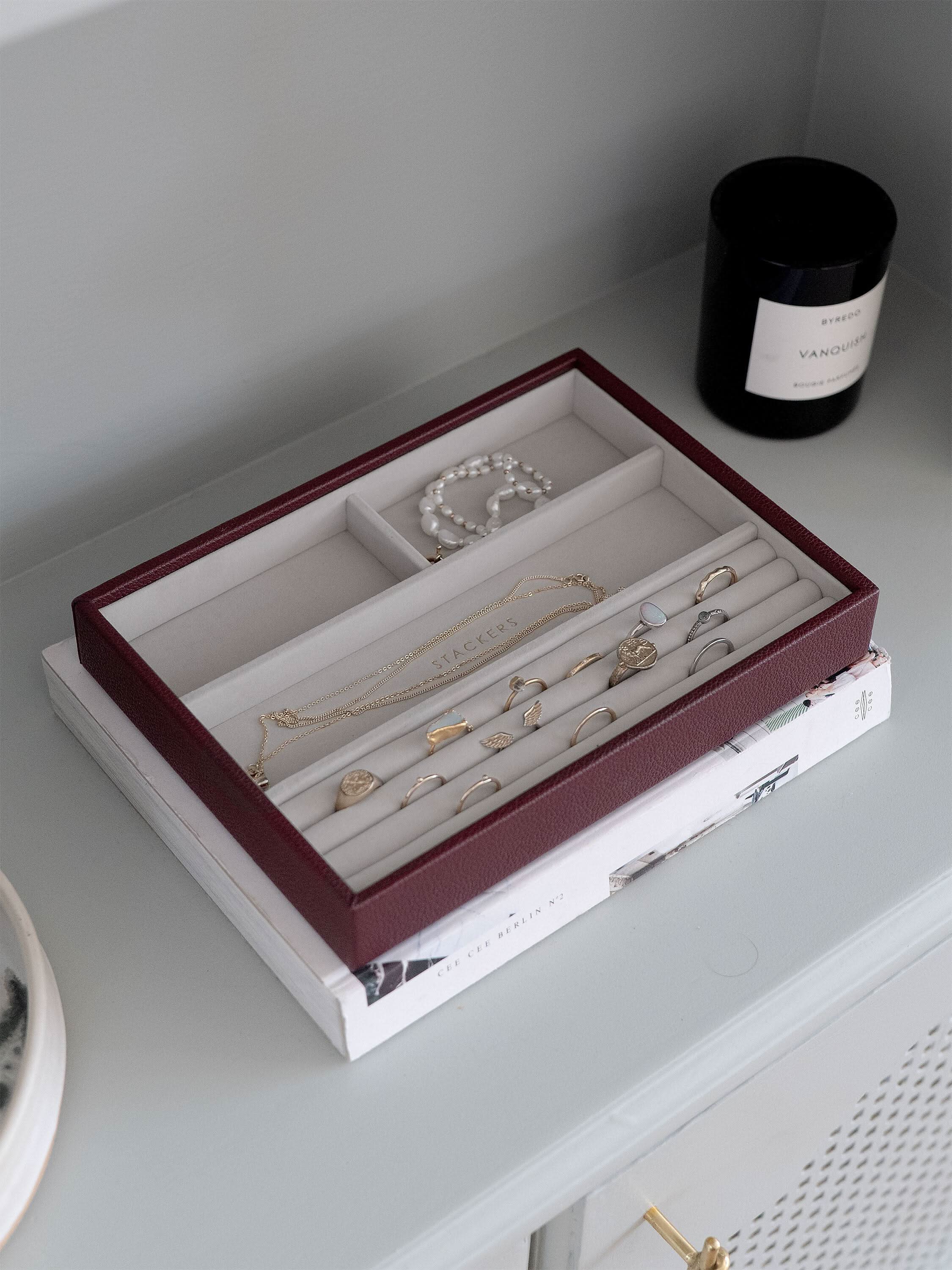Stackers Ring & Bracelet Layer for Classic Jewellery Box Burgundy