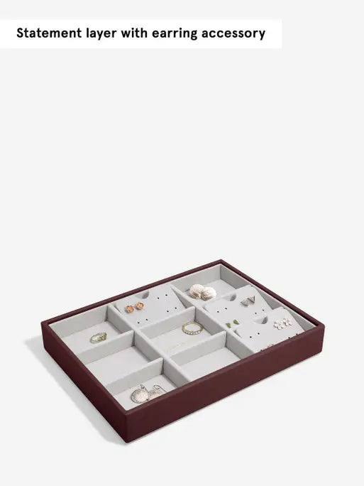 Stackers Standard Jewellery Layer for Classic Jewellery Box Burgundy