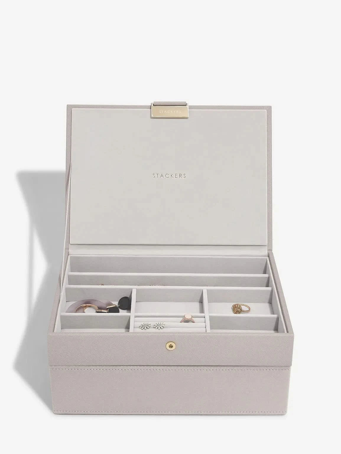 Stackers Classic Jewellery Box Set of 2 Taupe Raffia