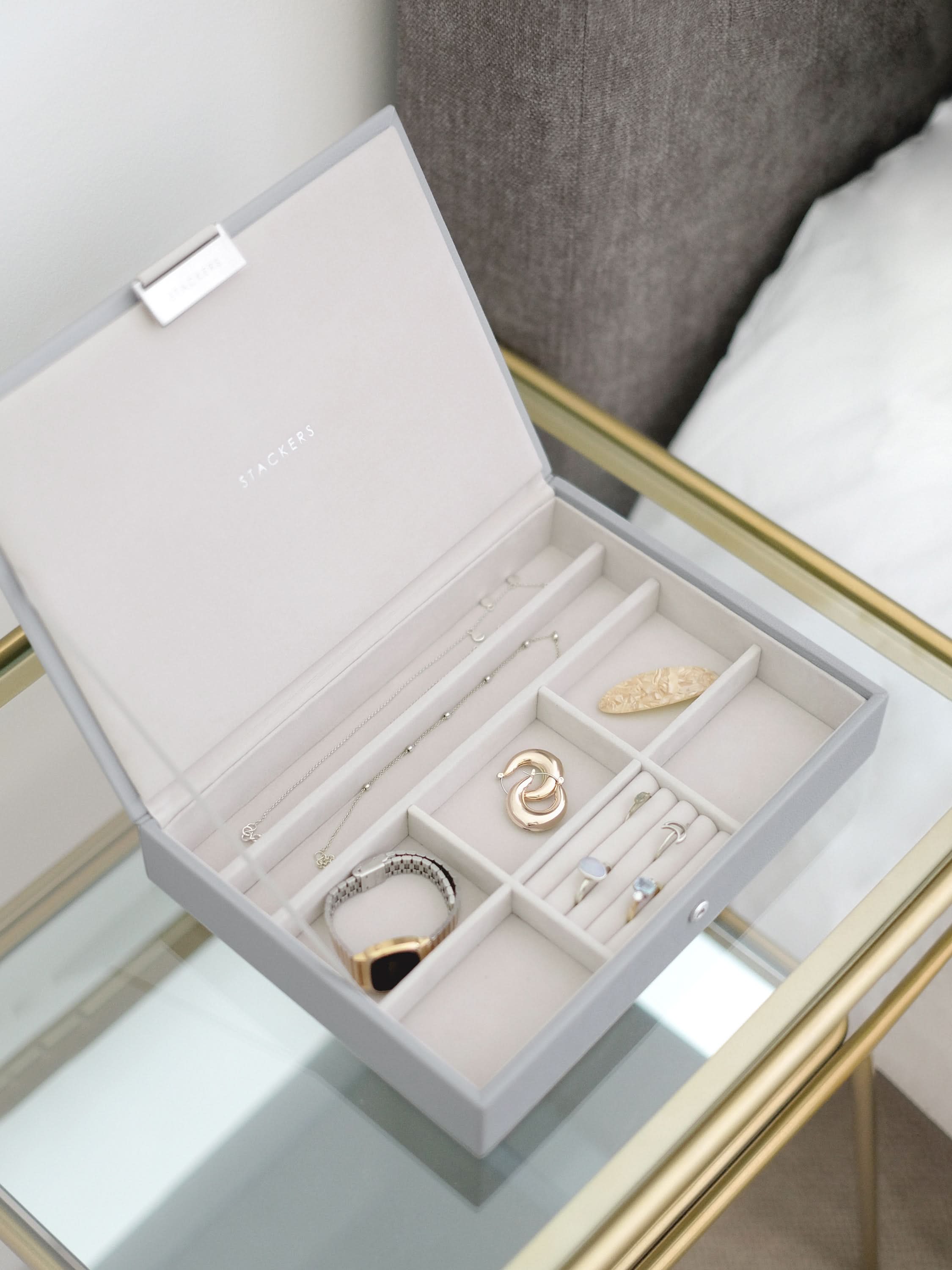 Stackers Classic Jewellery Box Set of 2 Grey