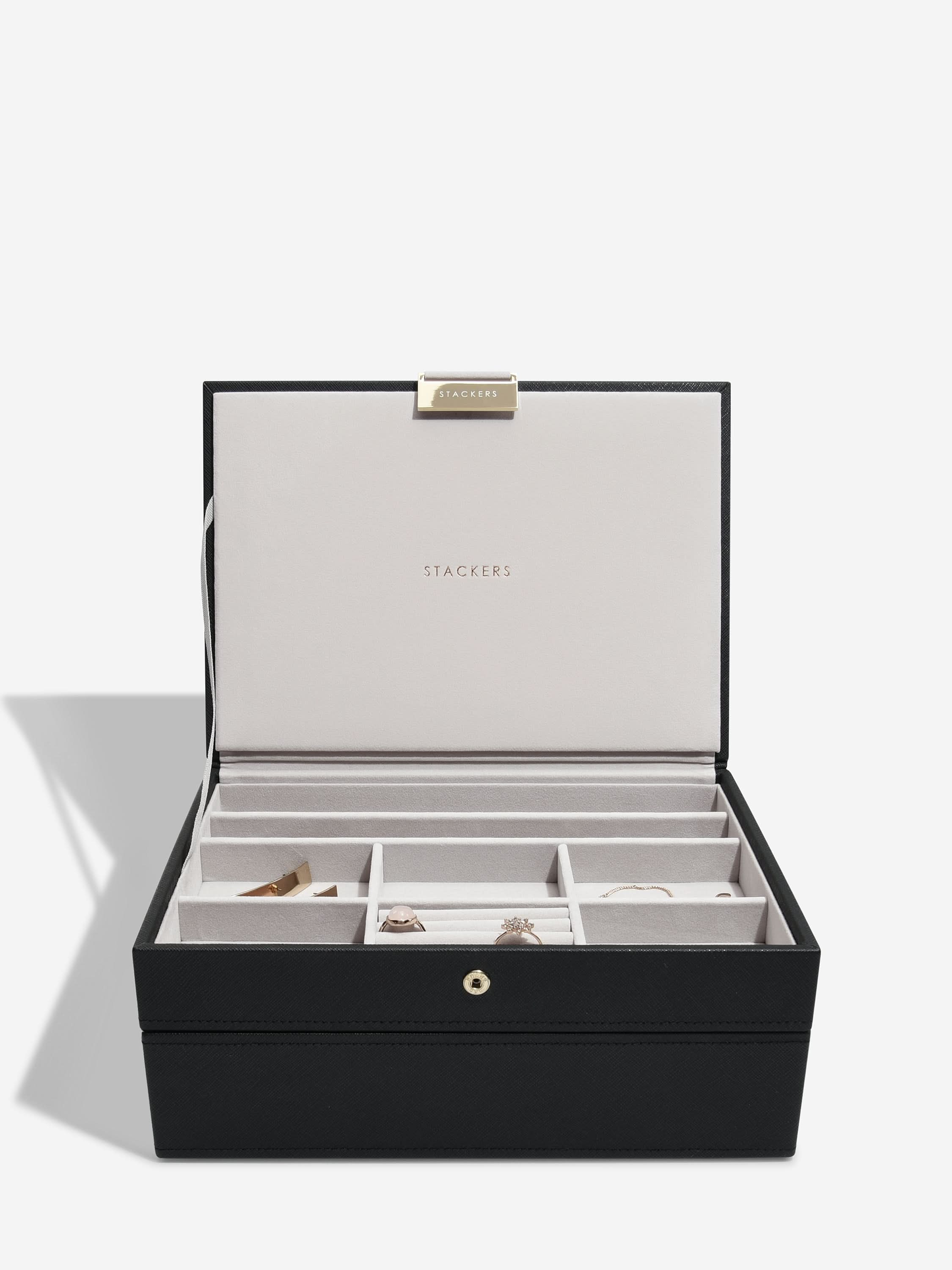 Stackers Classic Jewellery Box Set of 2 Black