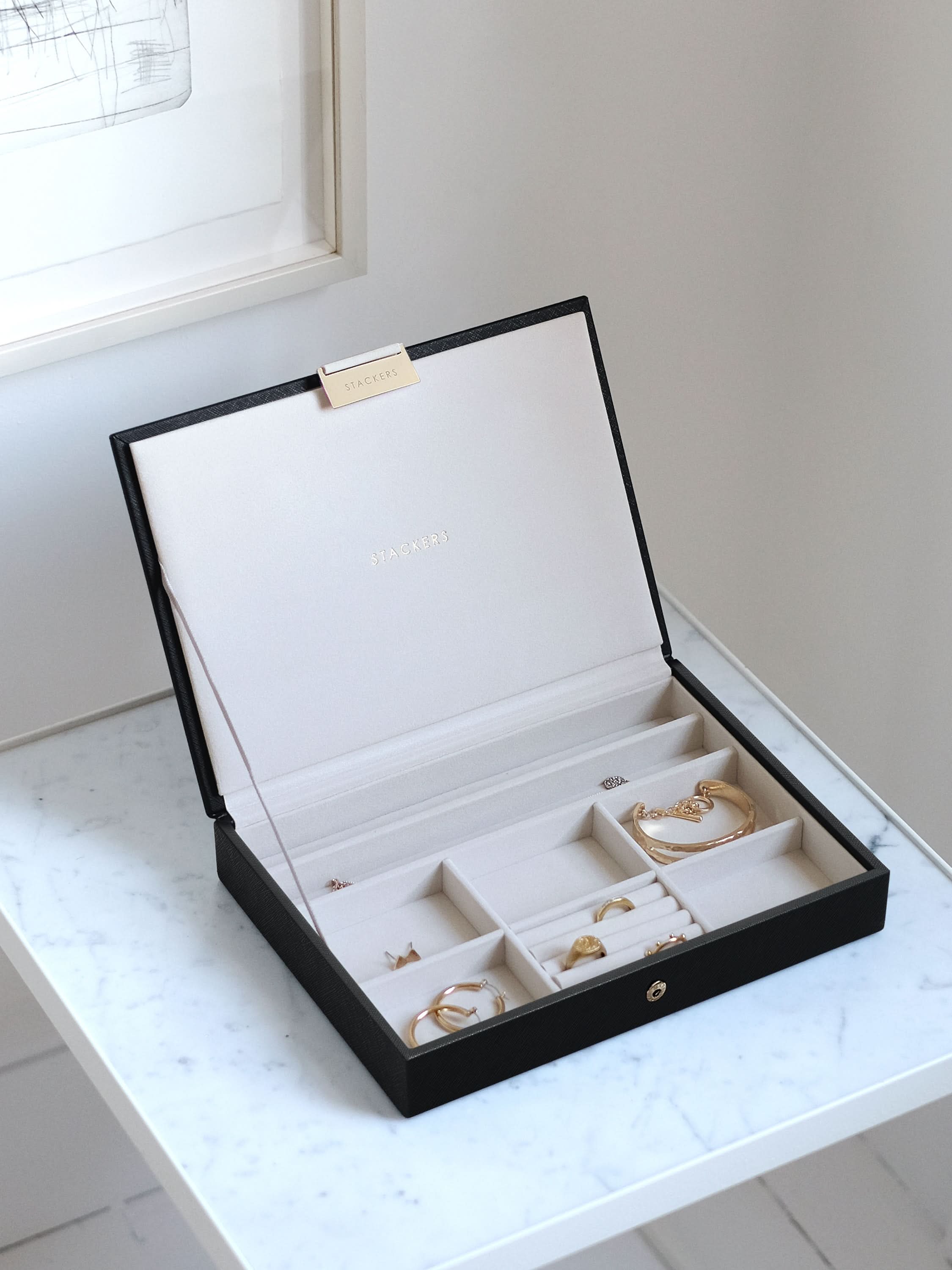 Stackers Classic Jewellery Box Set of 2 Black