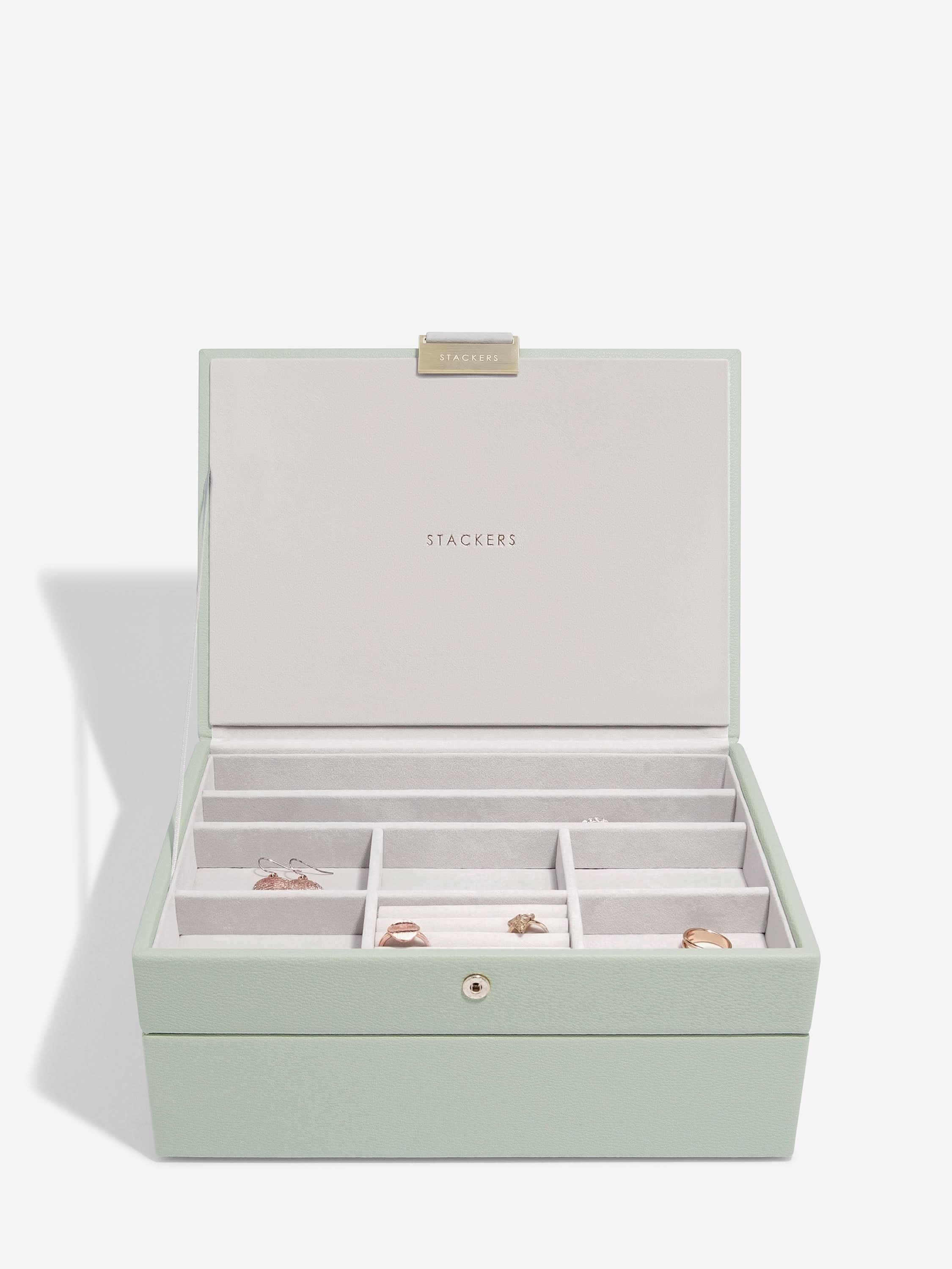 Stackers Classic Jewellery Box Set of 2 Sage Green