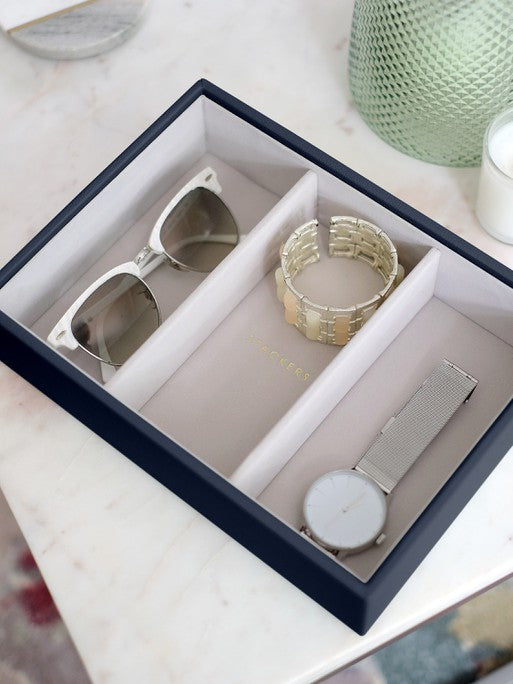 Stackers Watch & Accessory Layer for Classic Jewellery Box Navy Blue