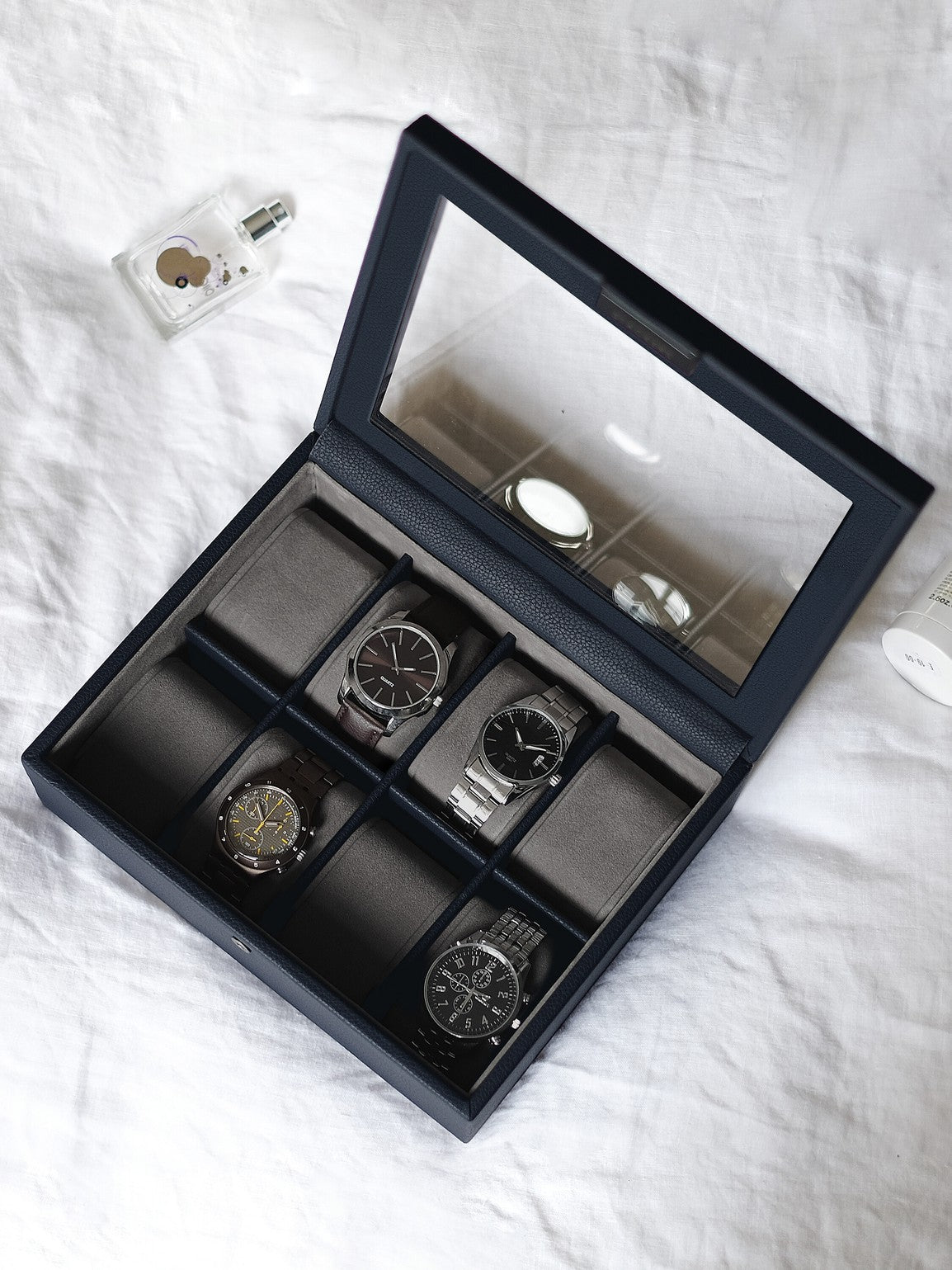 Stackers Achtdelige Horlogebox Marineblauw - Mystackers