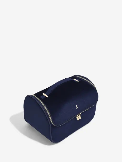 Stackers Grote Cosmeticacase Marineblauw Fluweel - Mystackers