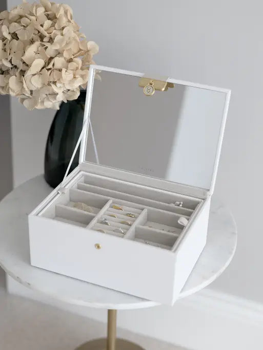 Stackers Luxe Klassieke Juwelendoos Wit - Mystackers