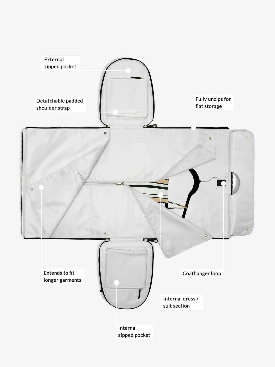Stackers Travel Bag/Garment Bag Black