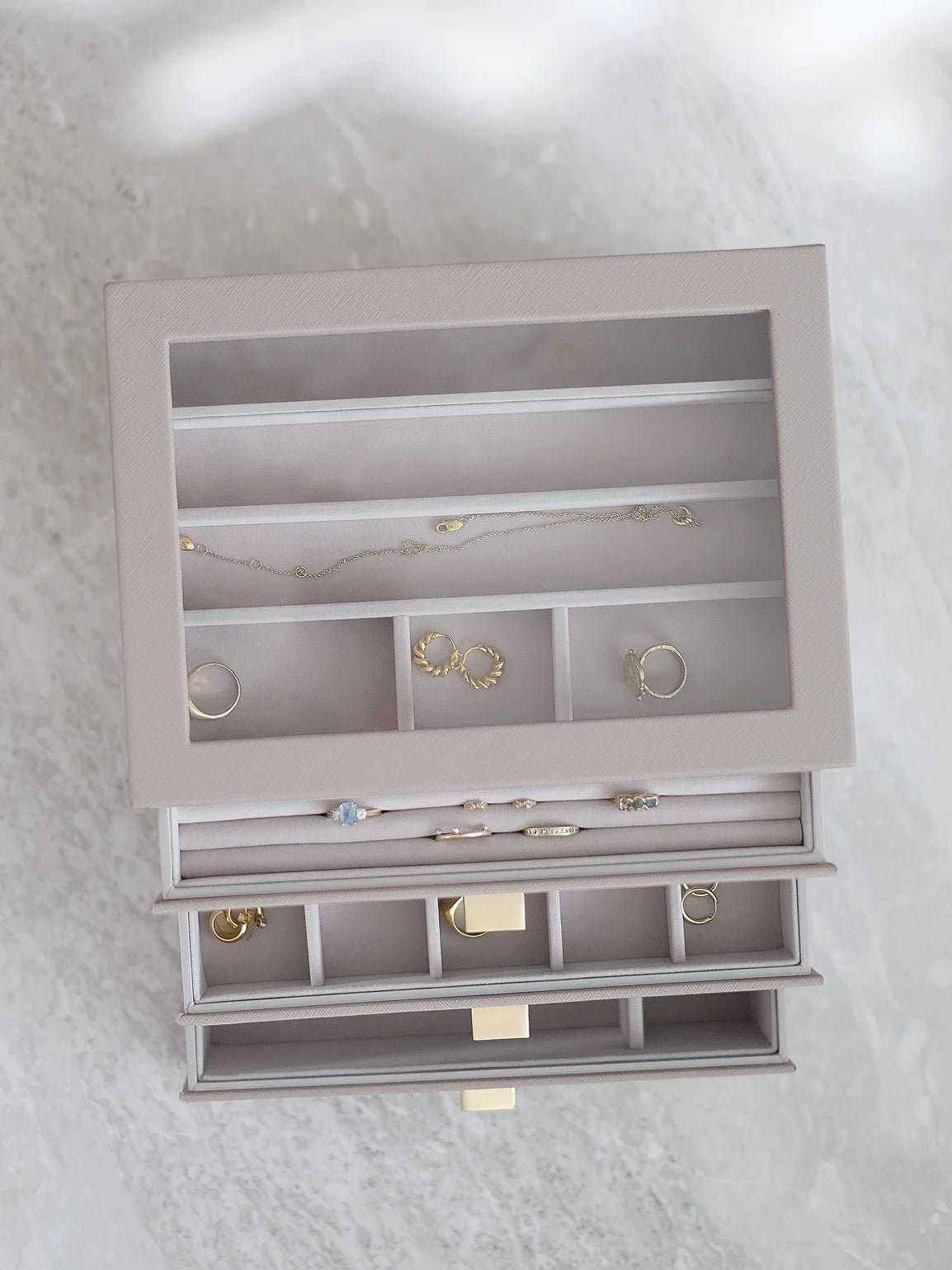 Stackers Klassieke Display Juwelendoos Set van 3 Taupe - Mystackers