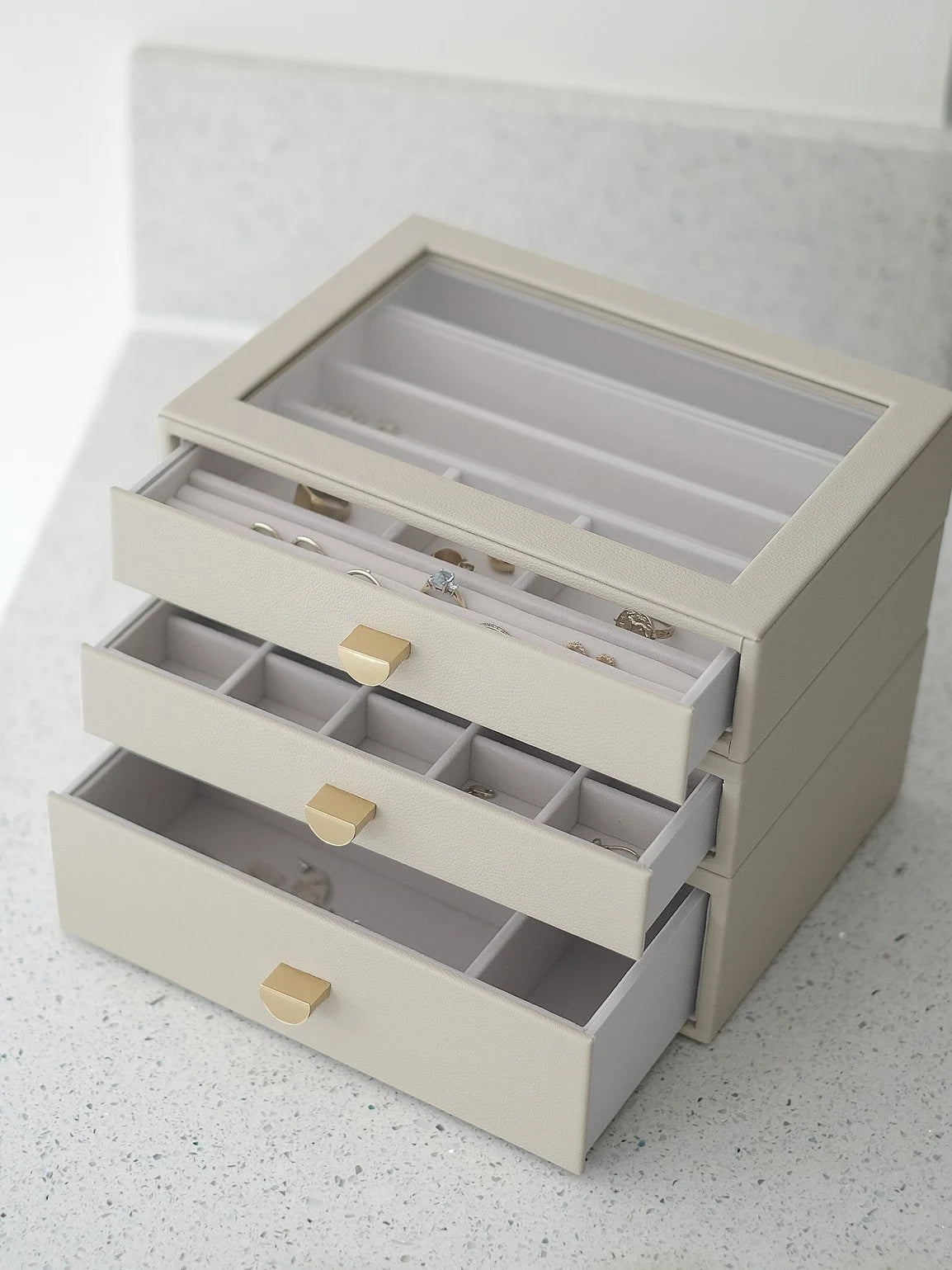 Stackers Classic Display Jewellery Box Set of 3 Oatmeal