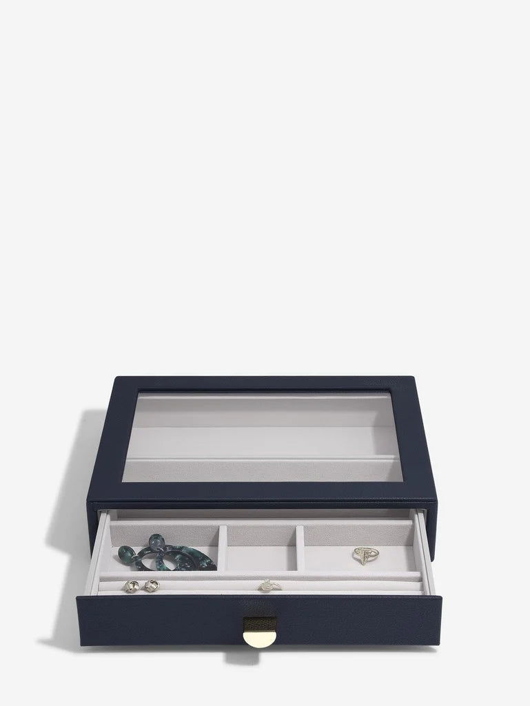 Stackers Klassieke Display Juwelendoos Set van 3 Marineblauw - Mystackers