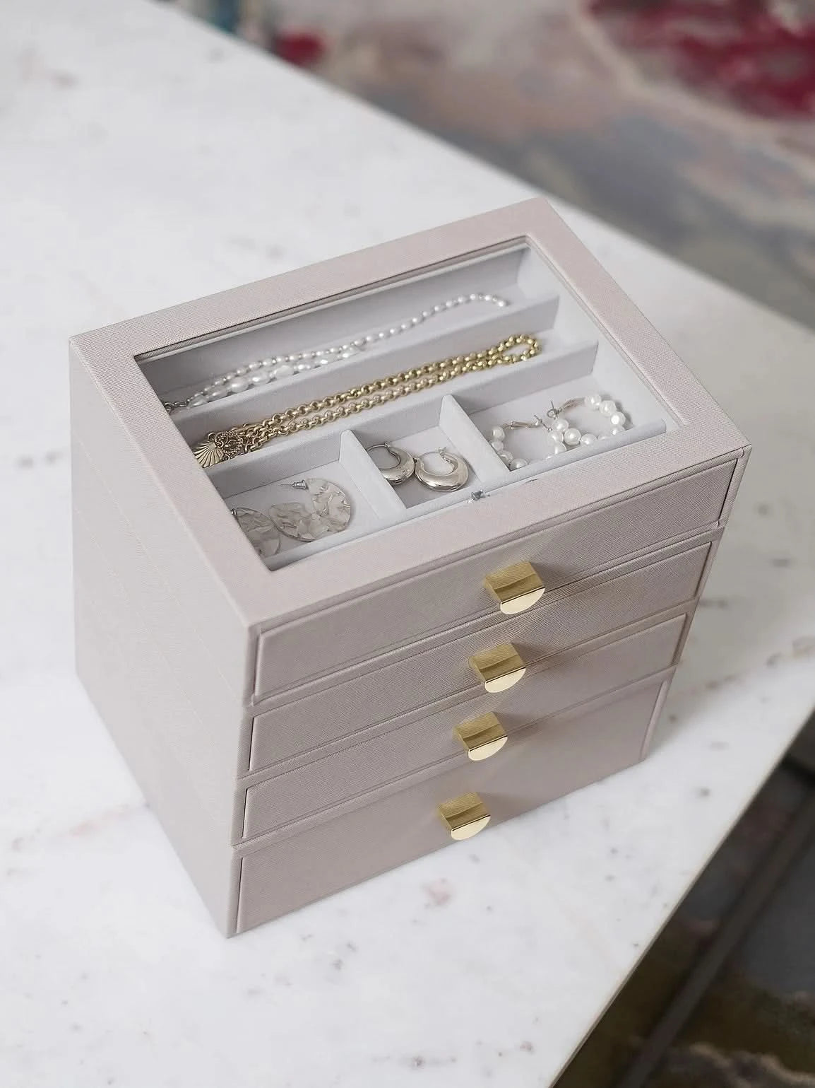 Stackers Klassieke Display Juwelendoos Set van 4 Taupe - Mystackers