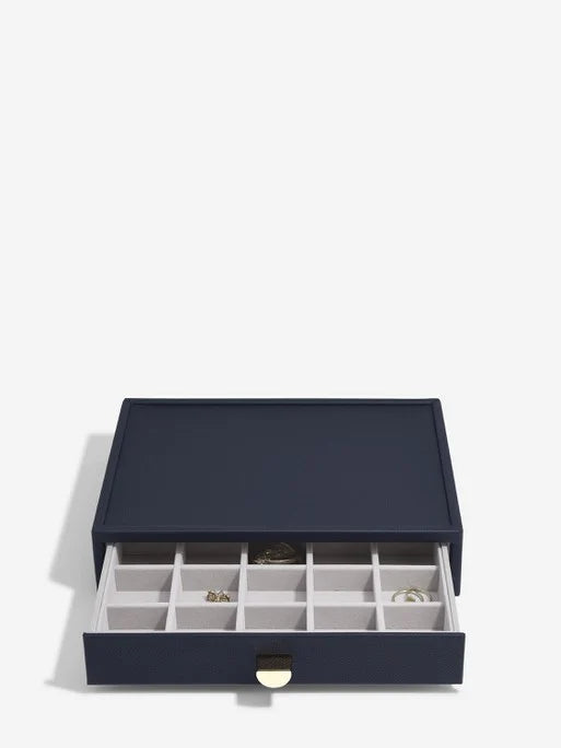 Stackers Klassieke Display Juwelendoos Set van 4 Marineblauw - Mystackers