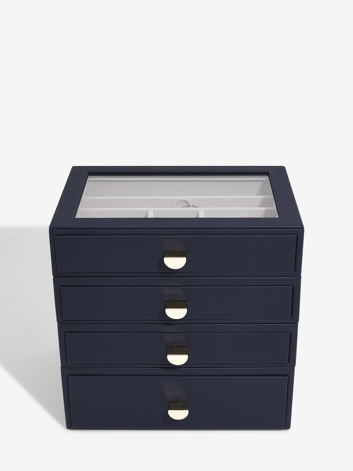 Stackers Klassieke Display Juwelendoos Set van 4 Marineblauw - Mystackers