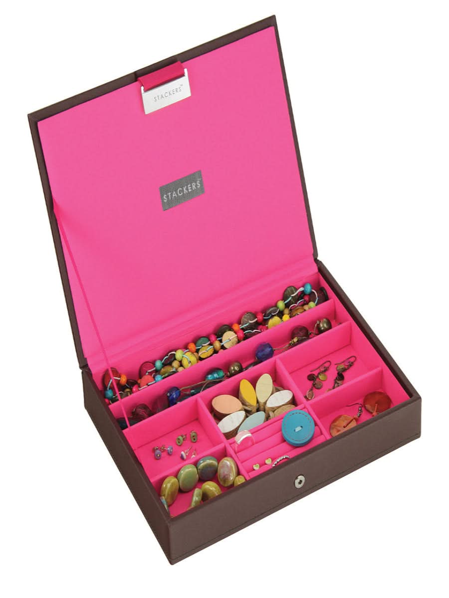 Stackers Deksel voor Klassieke Juwelendoos Chocolade Bruin - Mystackers