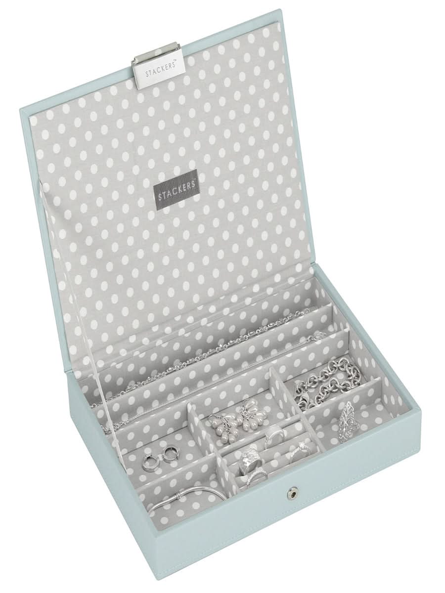 Stackers Deksel voor Klassieke Juwelendoos Lichtblauw/groen - Mystackers