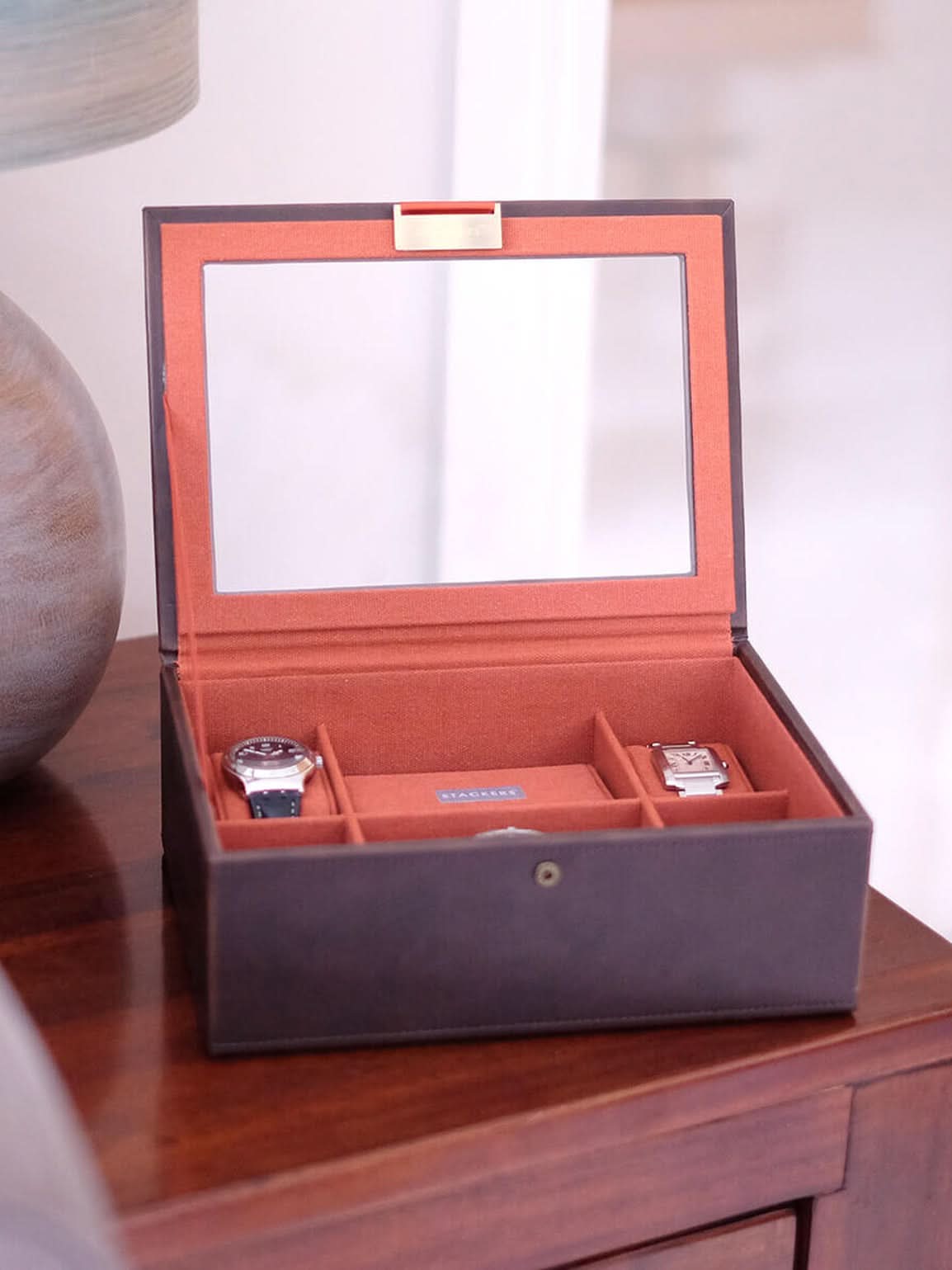 Stackers Deksel voor Achtdelige Horlogebox Bruin & Oranje - Mystackers