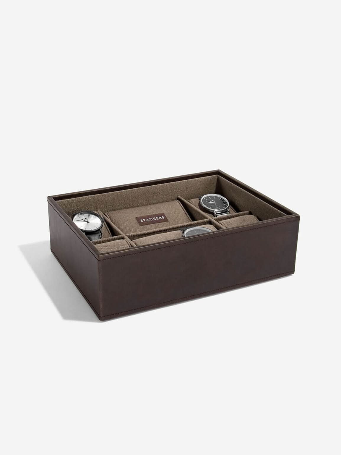 Stackers Achtdelige Horlogebox Bruin & Kaki - Mystackers