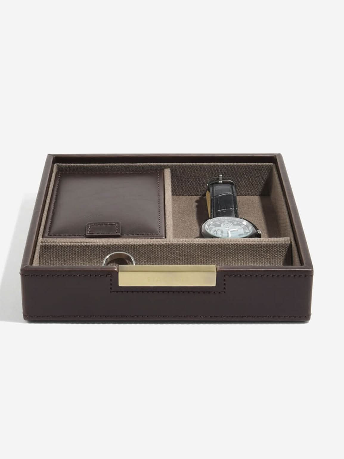 Stackers Horloge, Manchetknopen & Accessoiresbox Bruin & Kaki - Mystackers