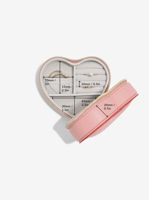 Boîte à bijoux de voyage Stackers Heart Rose