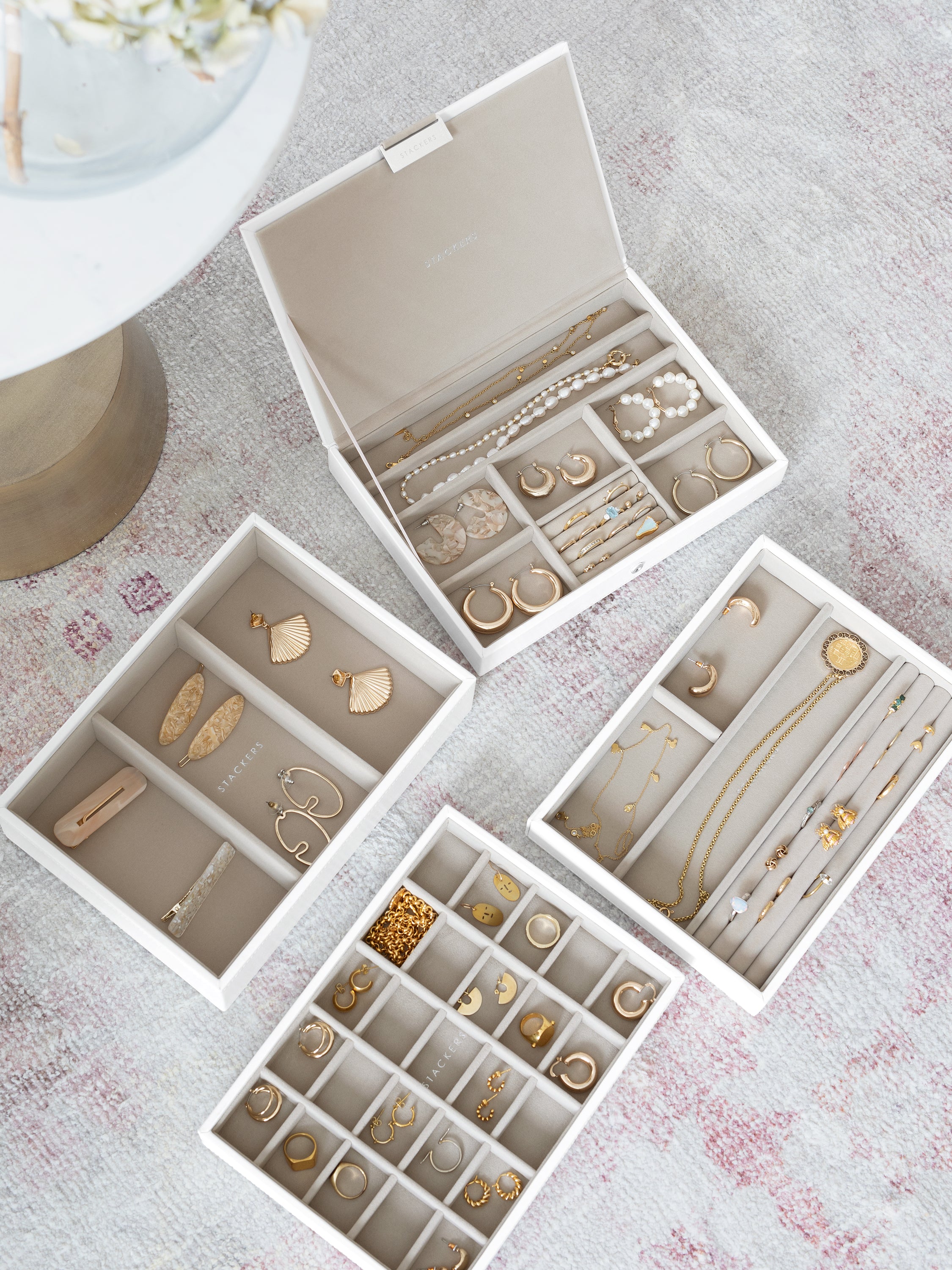 Stackers Classic Jewellery Box Set of 4 White