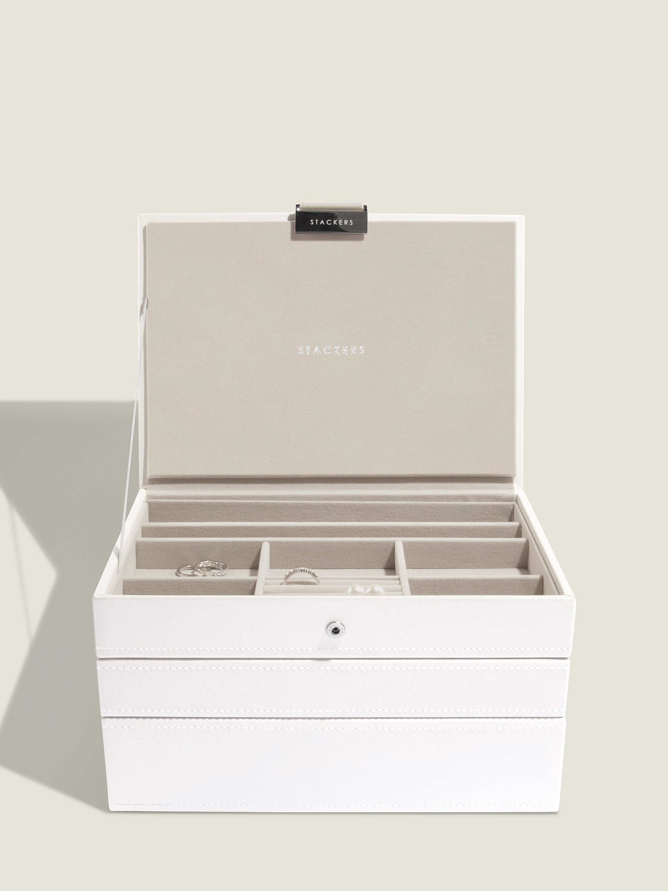 Stackers Classic Boîte à Bijoux Lot de 3 Blanc