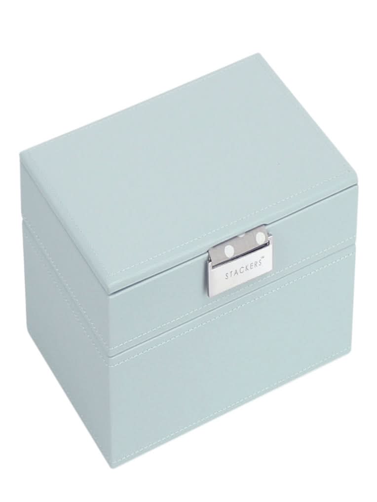 Stackers Mini Jewellery Box Set of 2 Pastel Green-Blue with Grey Dots ...