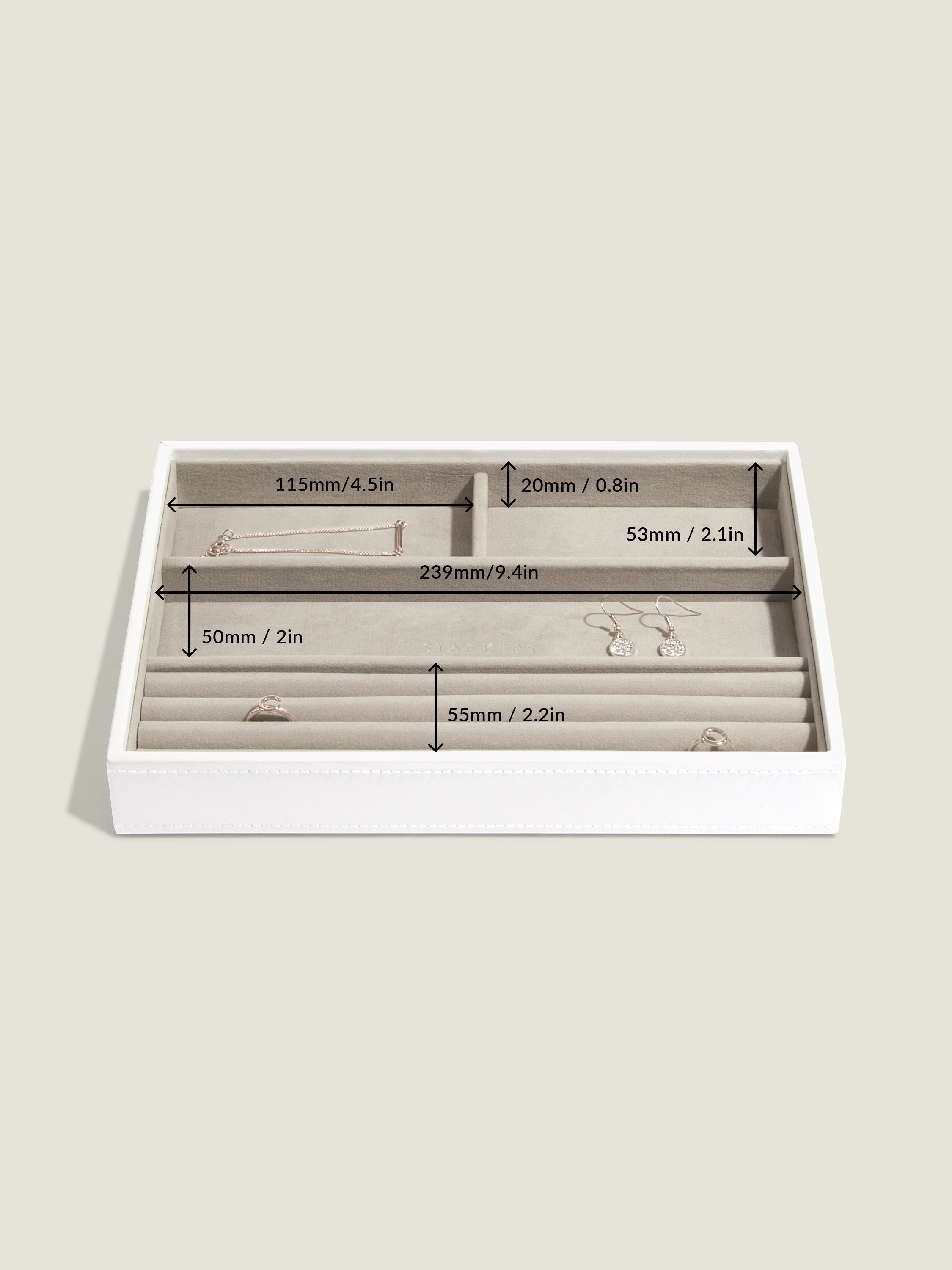 Stackers Ring & Bracelet Layer for Classic Jewellery Box White