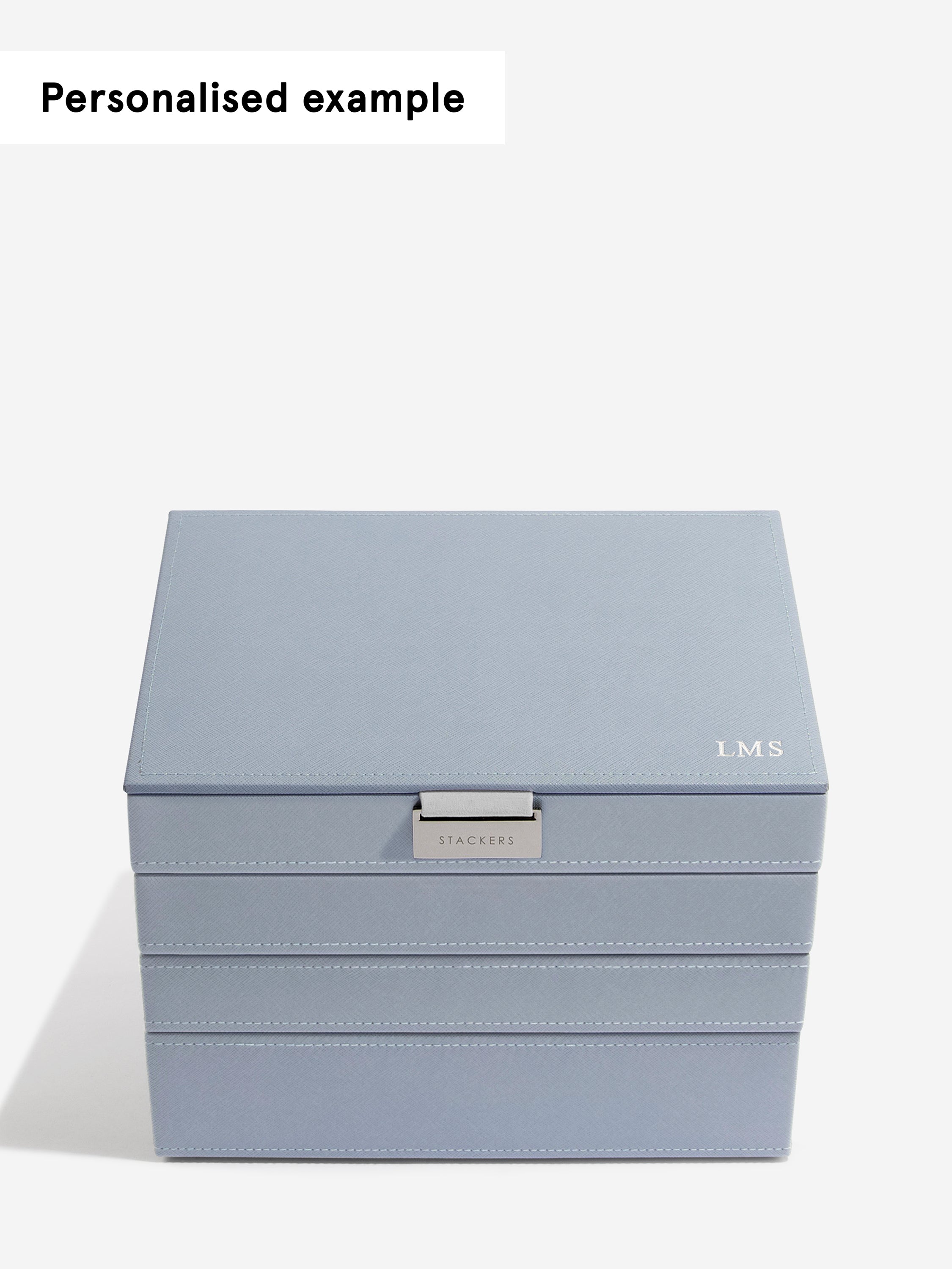 Stackers Classic Boîte à Bijoux Lot de 4 Bleu