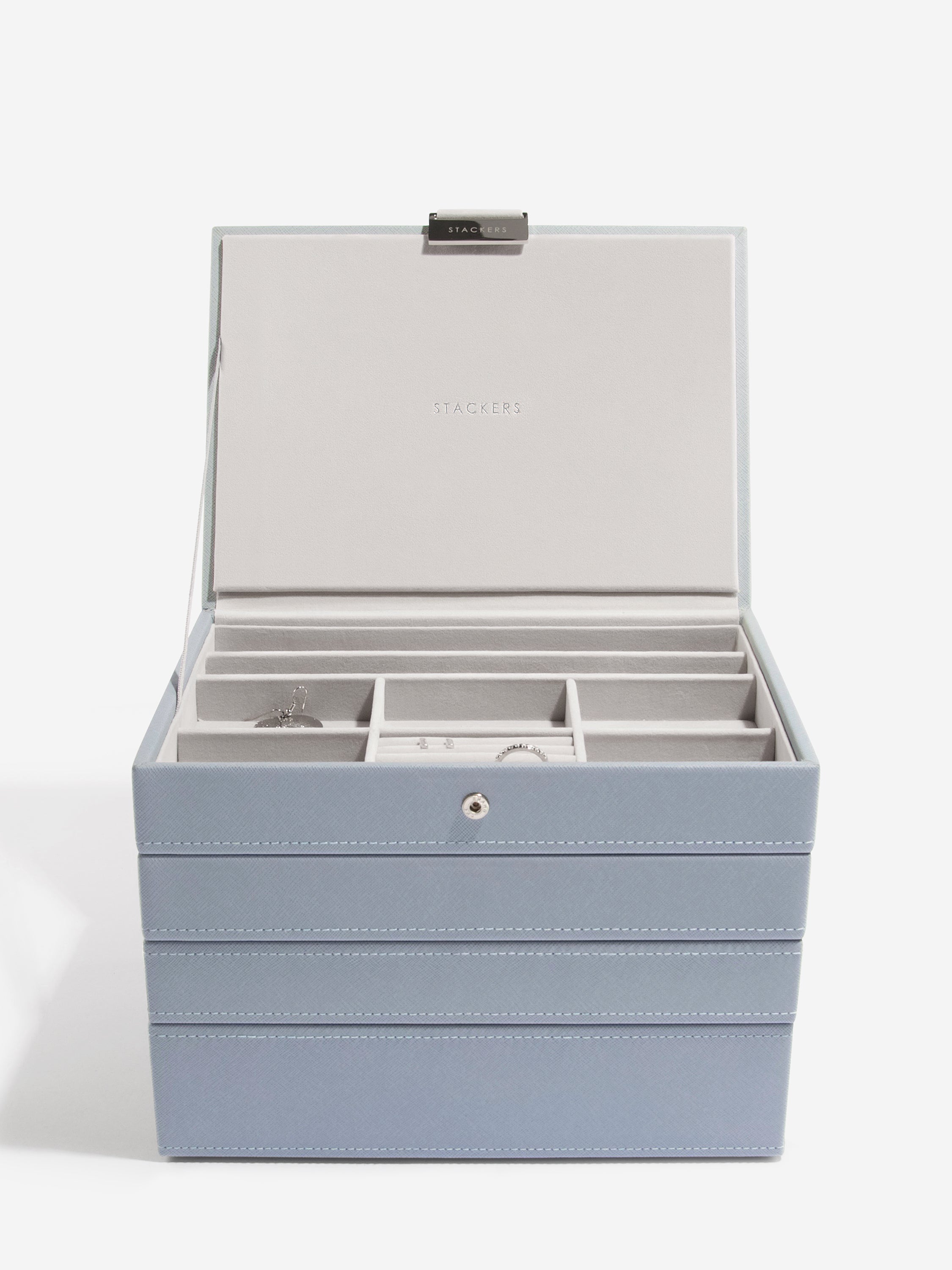 Stackers Classic Jewellery Box Set of 4 Blue