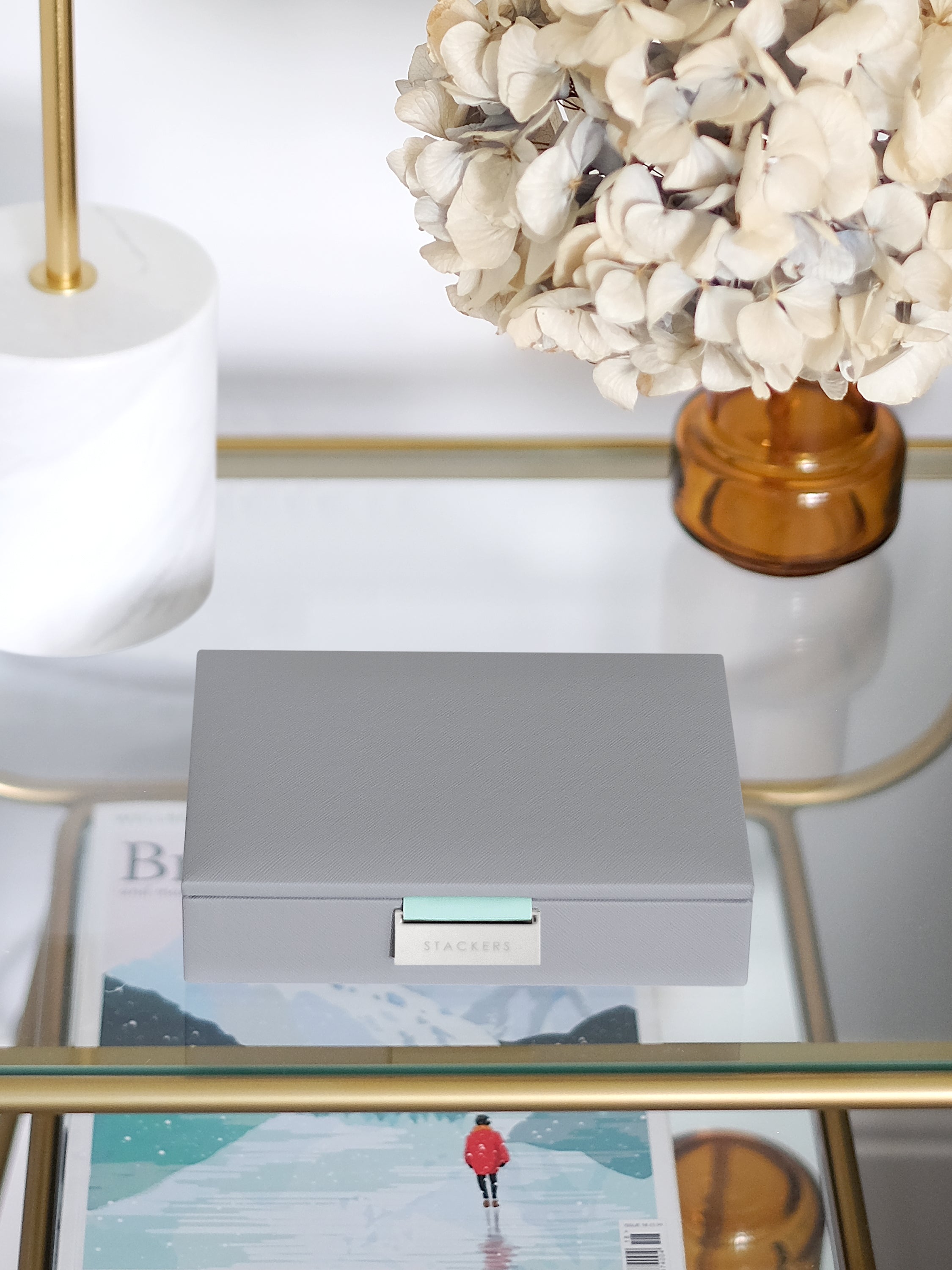 Stackers Couvercle pour Mini Boîte à Bijoux Gris & Menthe