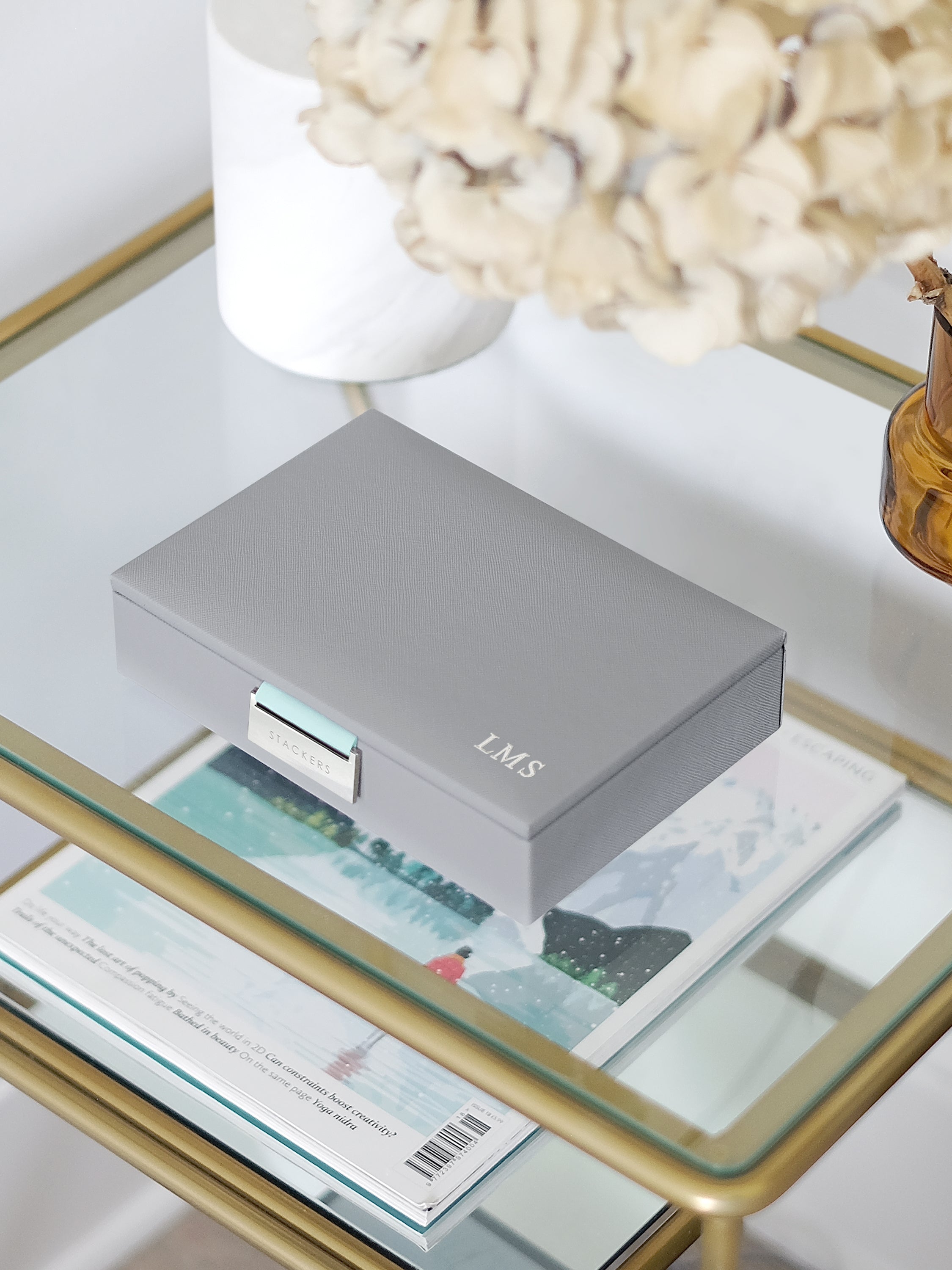 Stackers Couvercle pour Mini Boîte à Bijoux Gris & Menthe