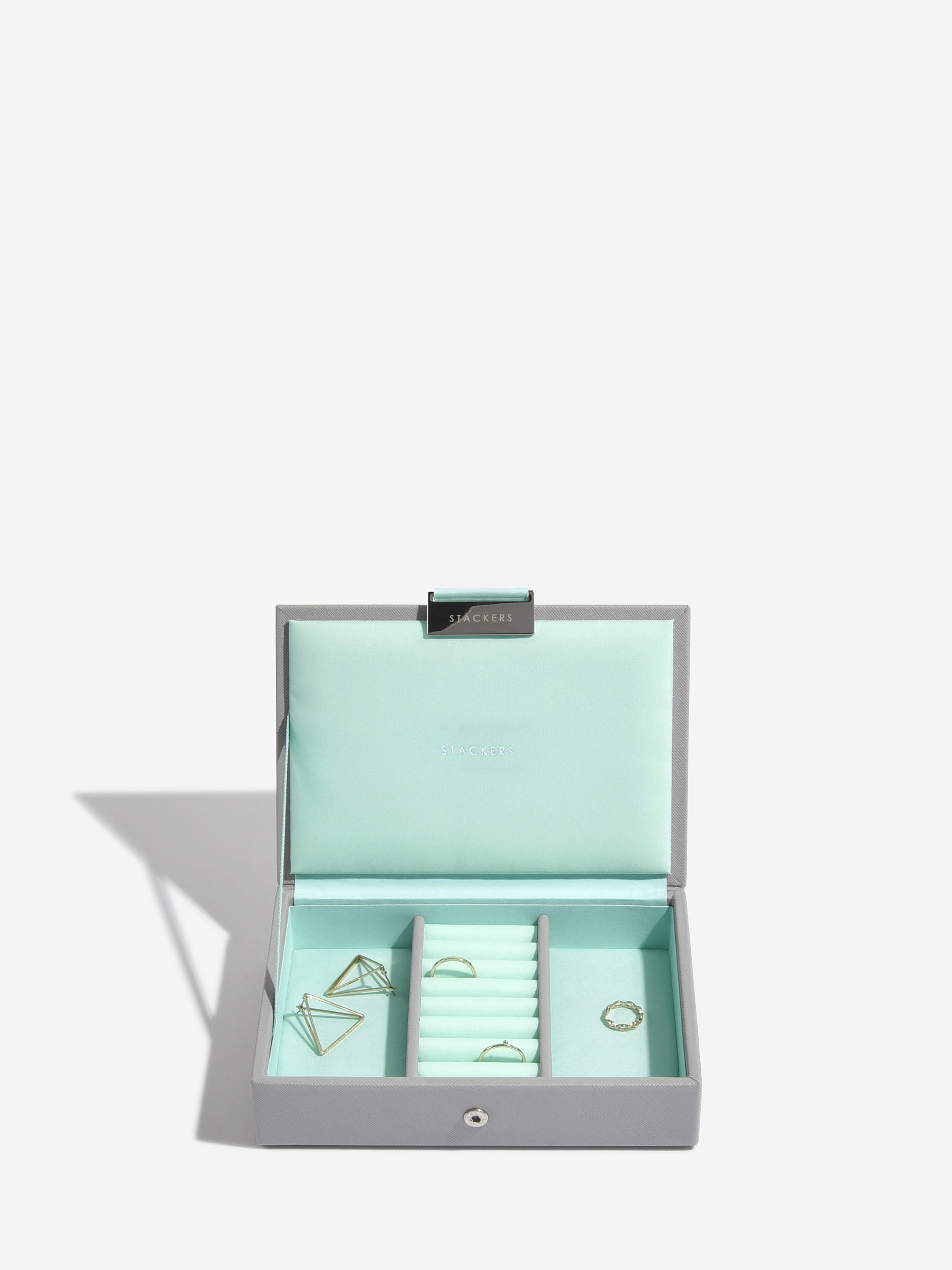 Stackers Couvercle pour Mini Boîte à Bijoux Gris & Menthe