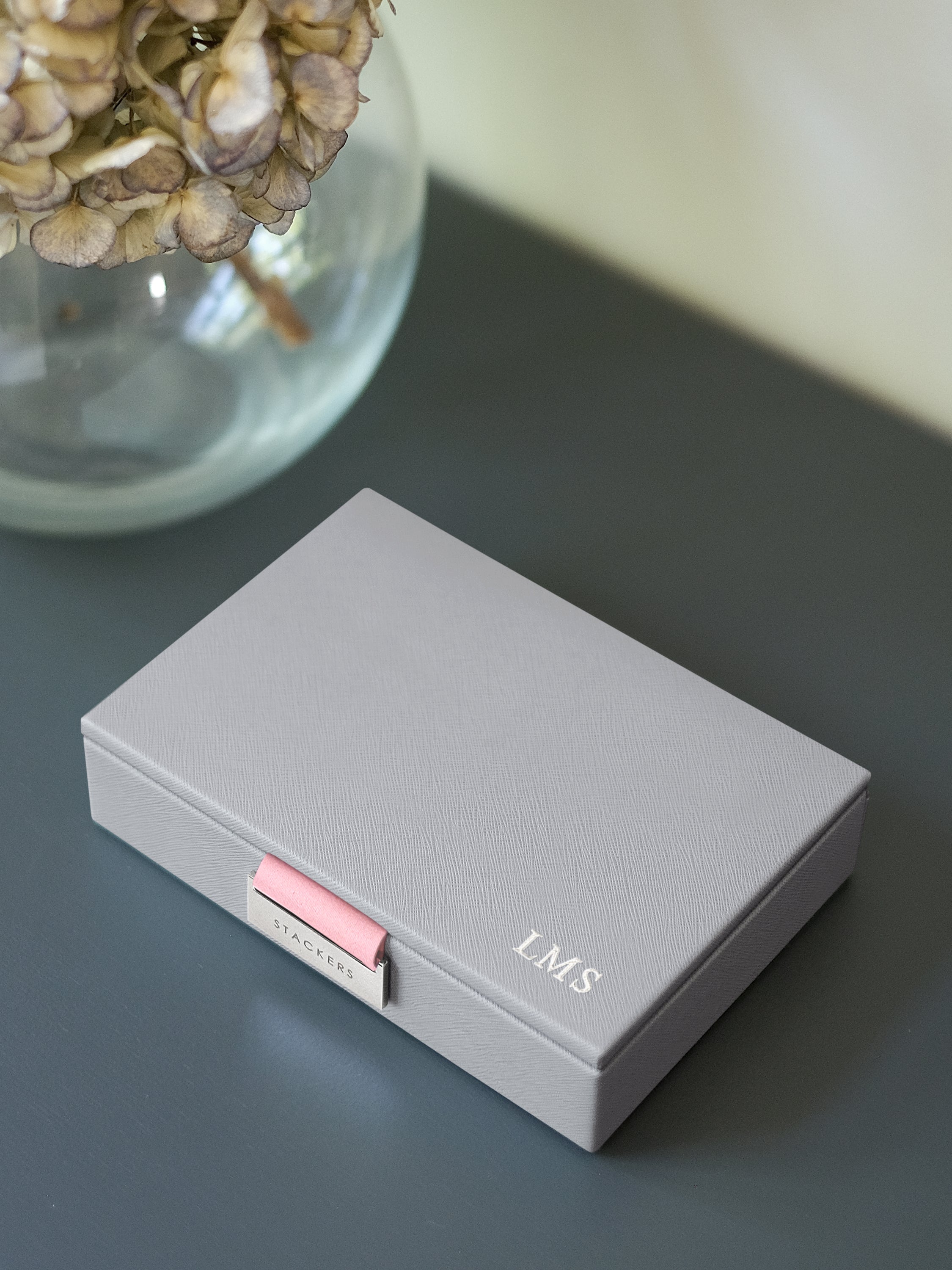 Stackers Couvercle pour Mini Boîte à Bijoux Gris & Rose