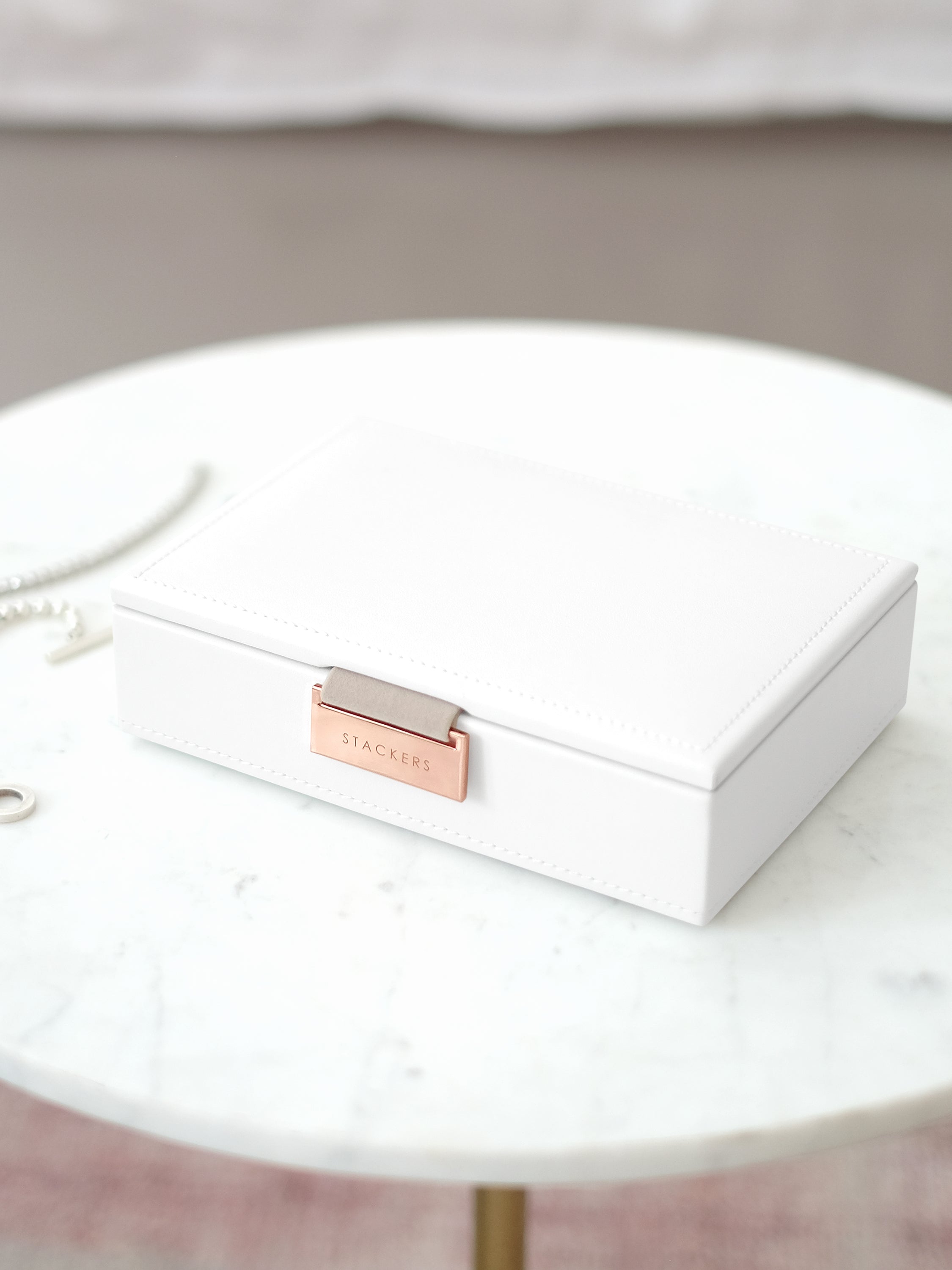 Stackers Couvercle pour Mini Boîte à Bijoux Blanc & Rose