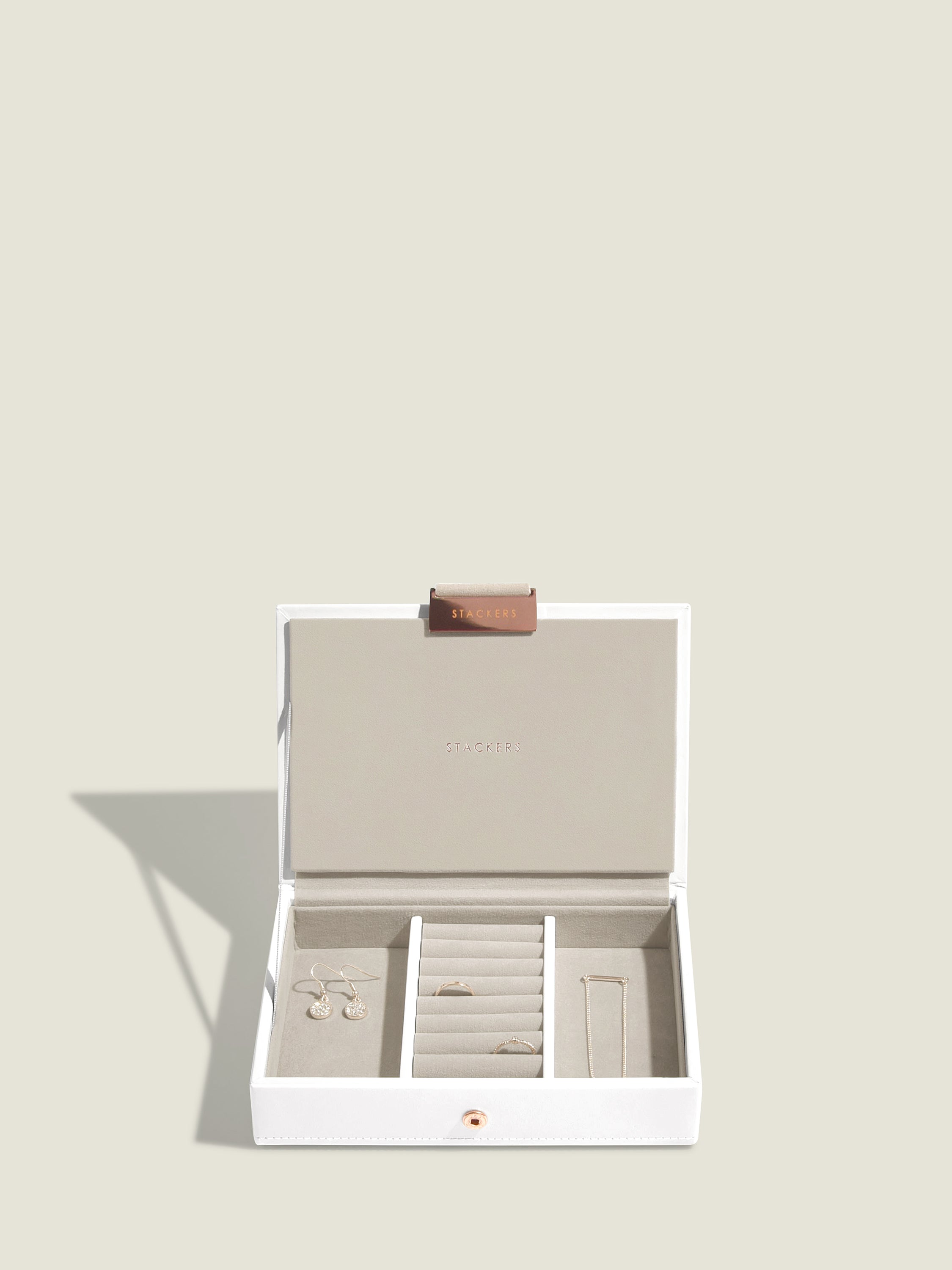 Stackers Couvercle pour Mini Boîte à Bijoux Blanc & Rose