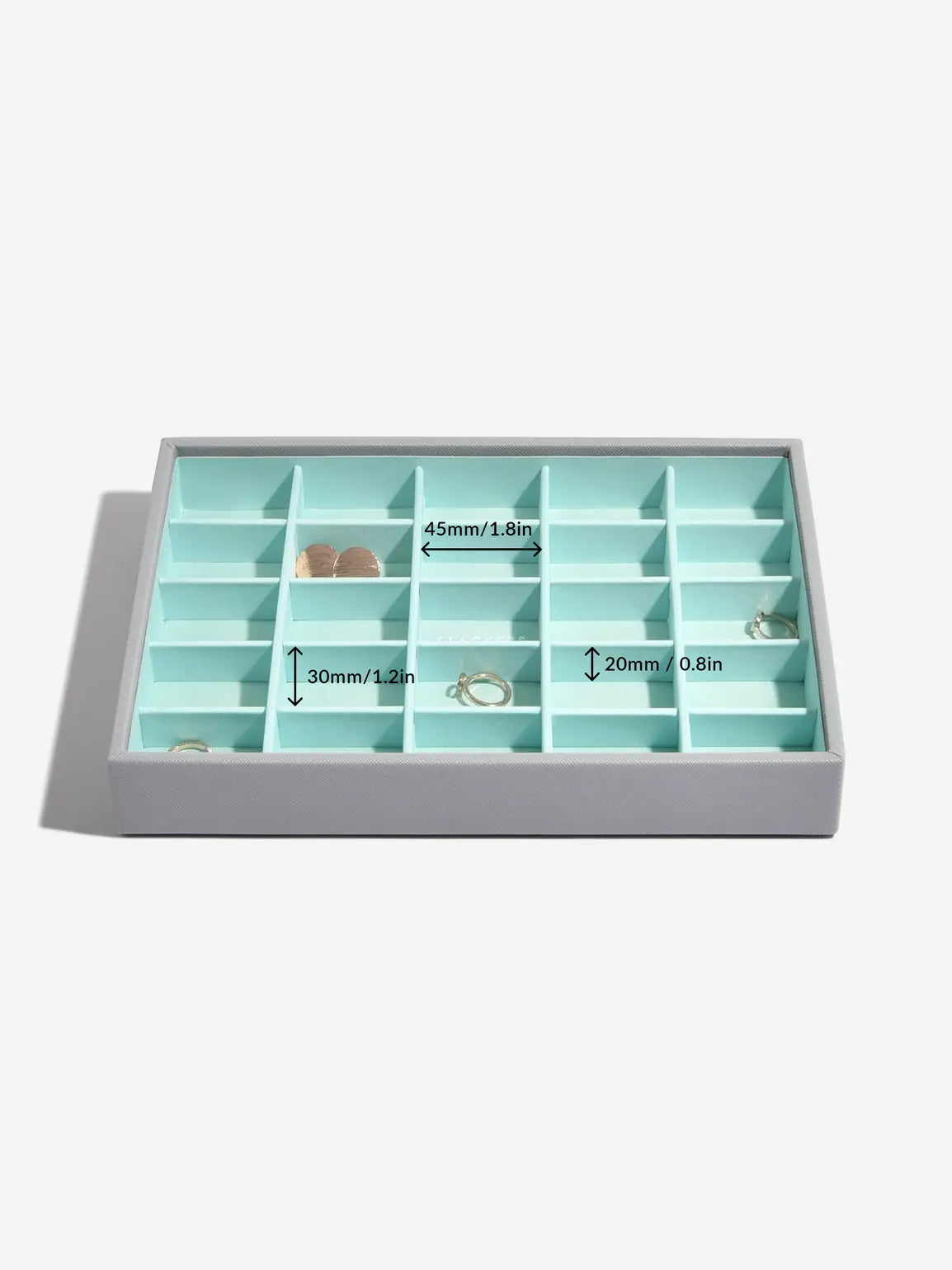 Stackers Small Jewellery Layer for Classic Jewellery Box Grey & Mint