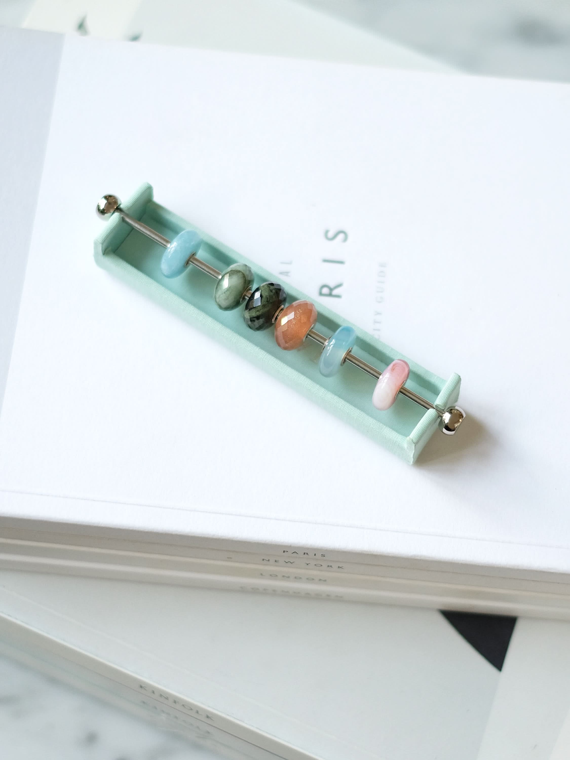 Stackers Charm Bar Grey & Mint