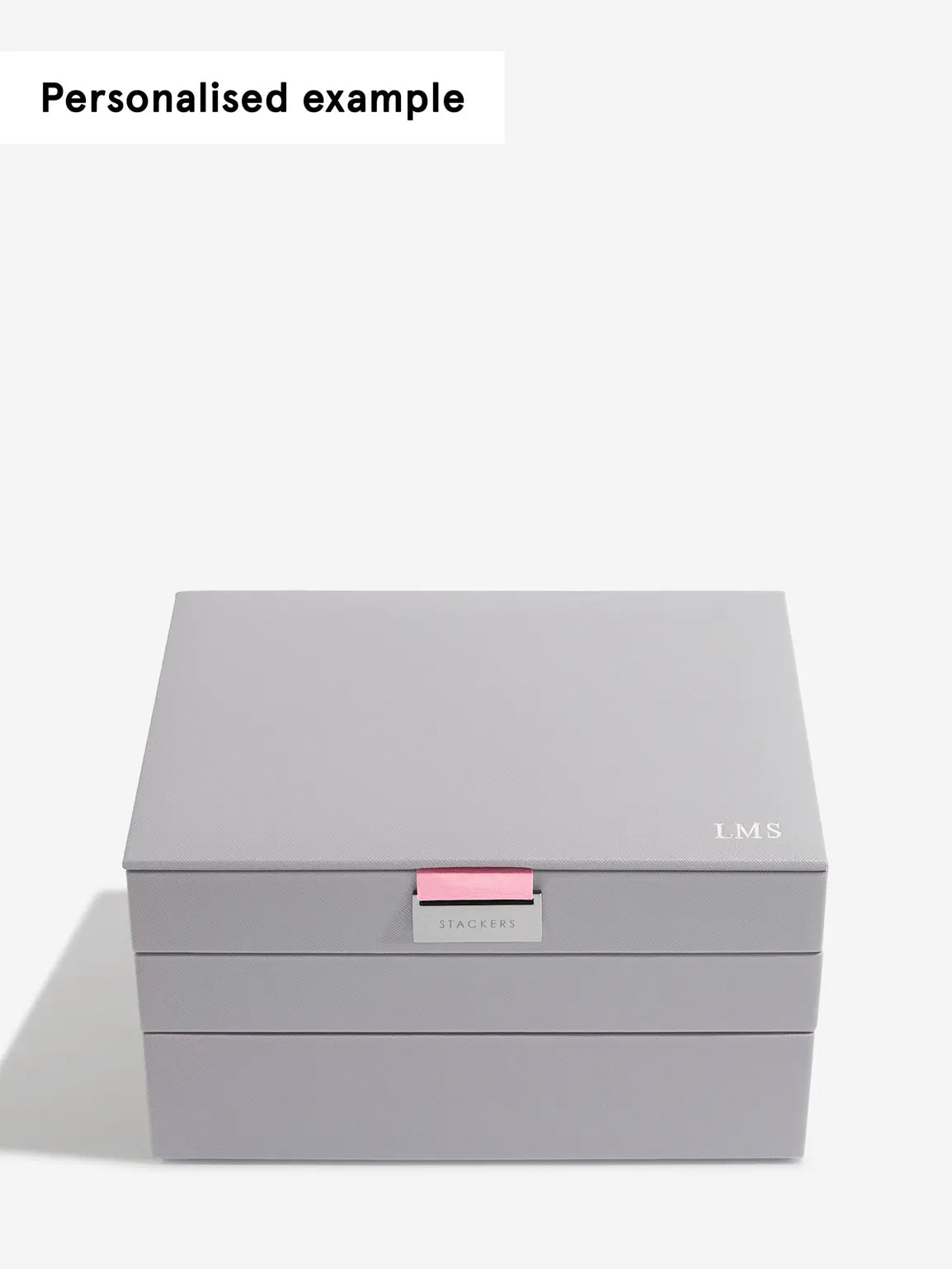 Stackers Klassieke Juwelendoos Set van 3 Grijs & Roze