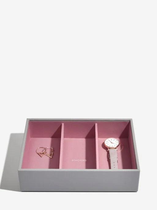 Stackers Klassieke Juwelendoos Set van 3 Grijs & Roze