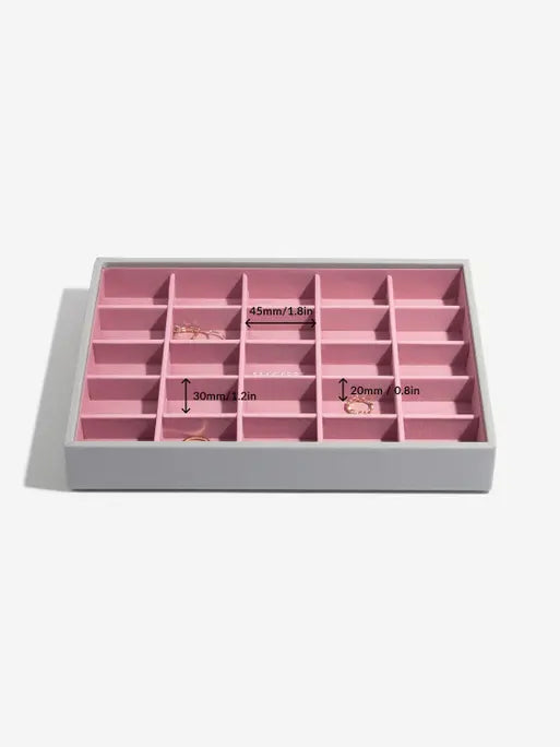 Stackers Klassieke Juwelendoos Set van 3 Grijs & Roze