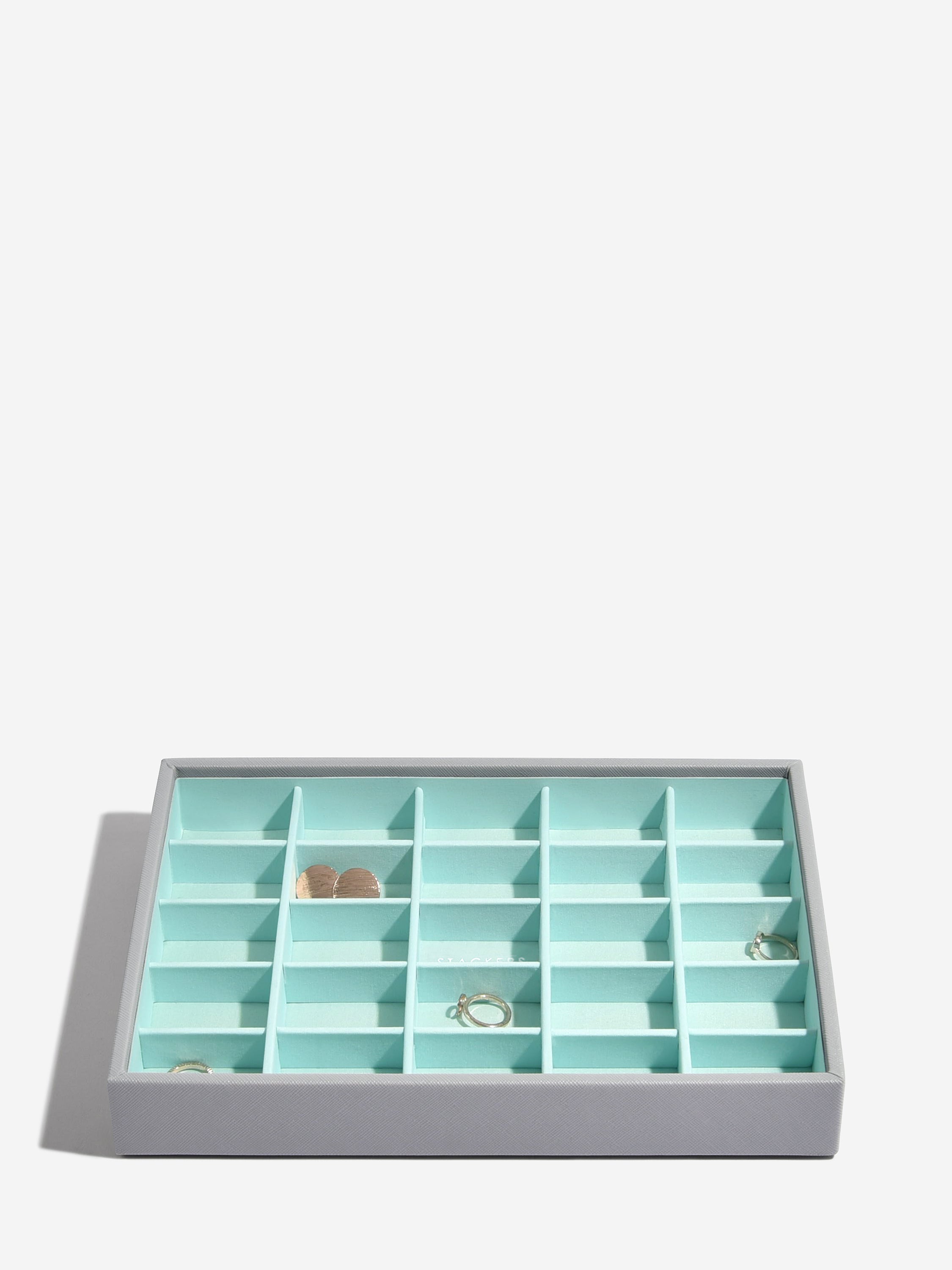 Stackers Classic Jewellery Box Set of 3 Grey & Mint