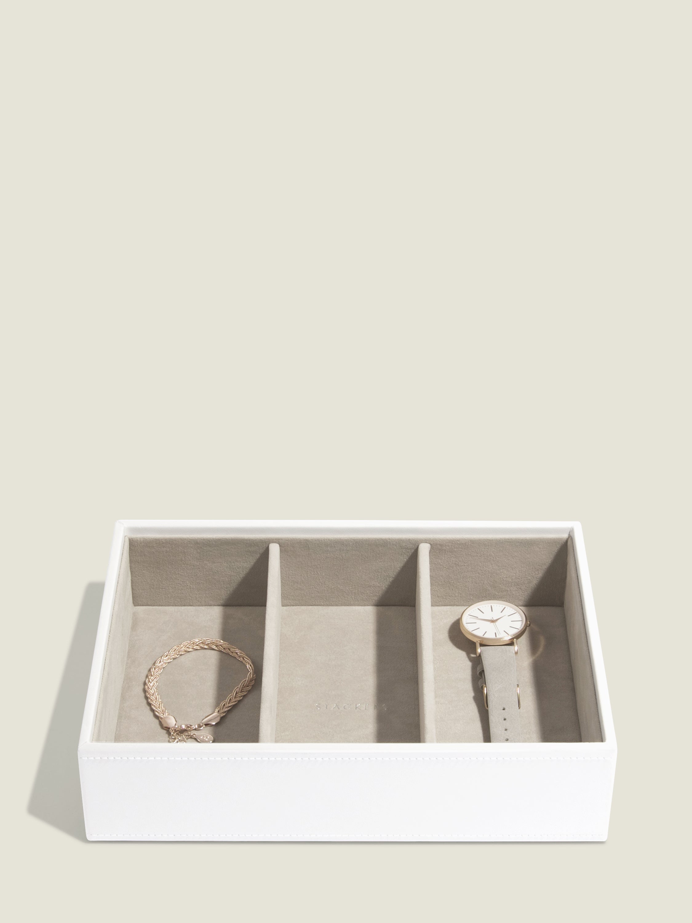 Stackers Classic Boîte à Bijoux Lot de 3 Blanc & Or Rose