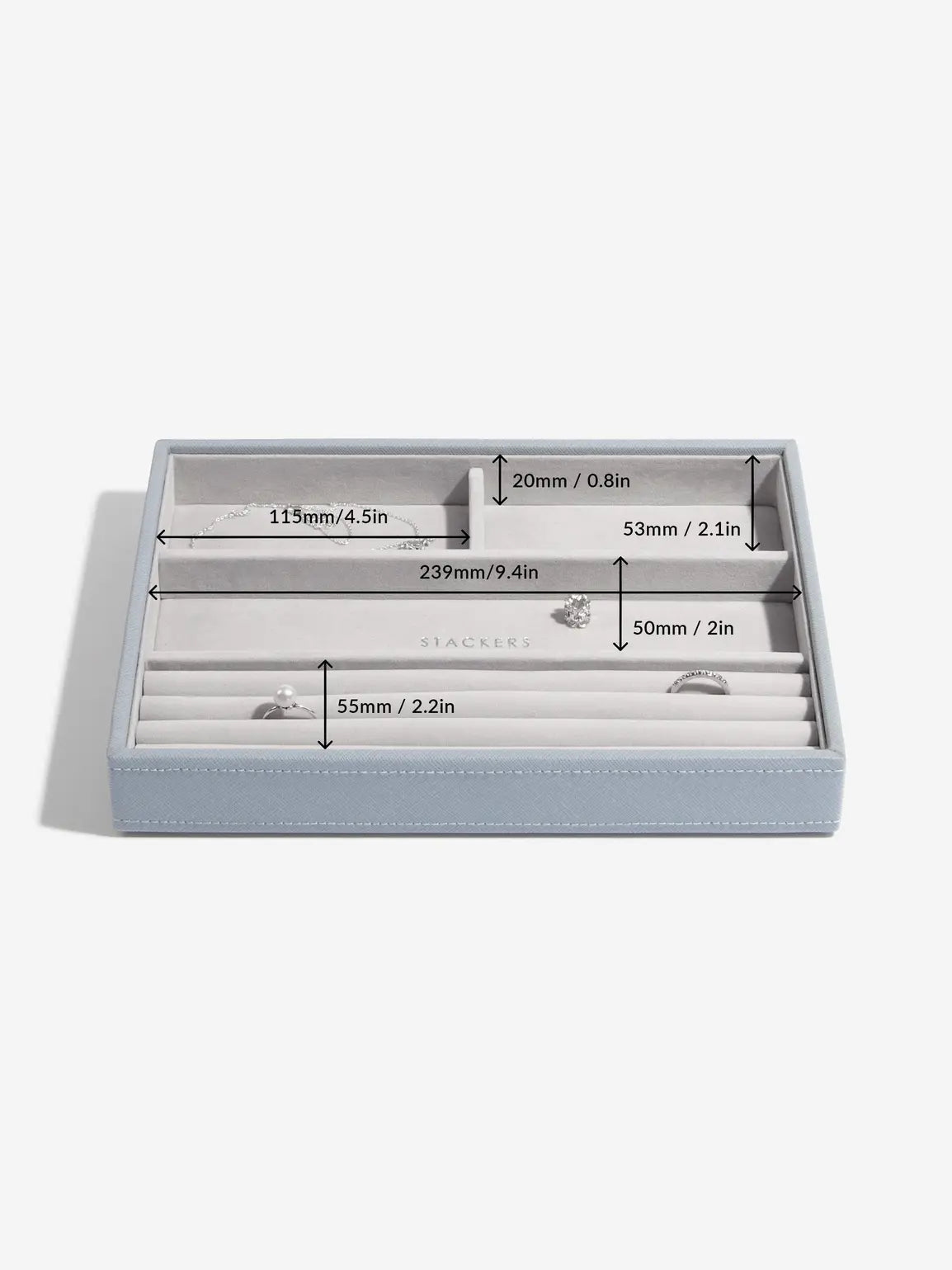 Stackers Ring & Bracelet Layer for Classic Jewellery Box Blue