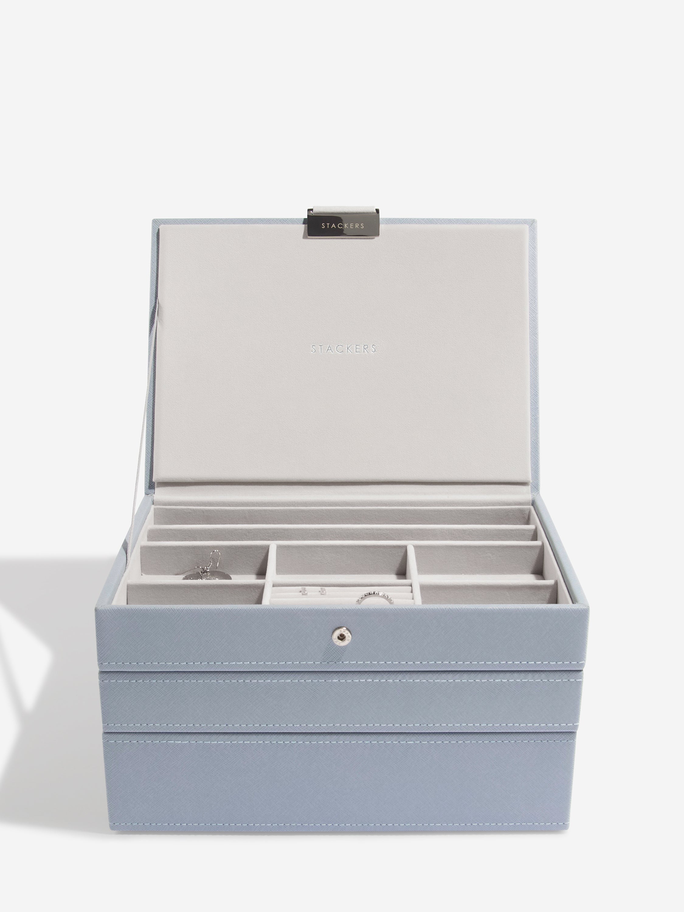 Stackers Classic Jewellery Box Set of 3 Blue